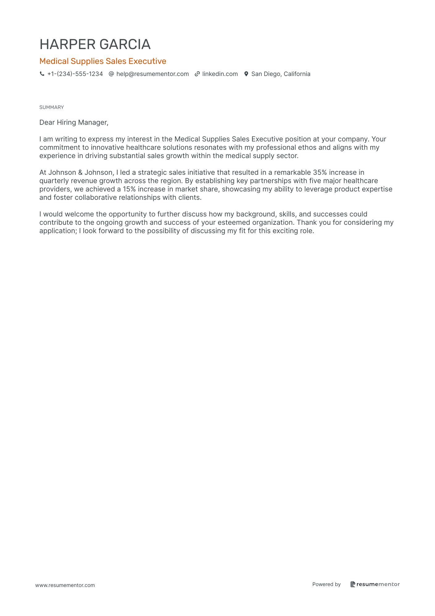 Medical Supplies Sales Executive