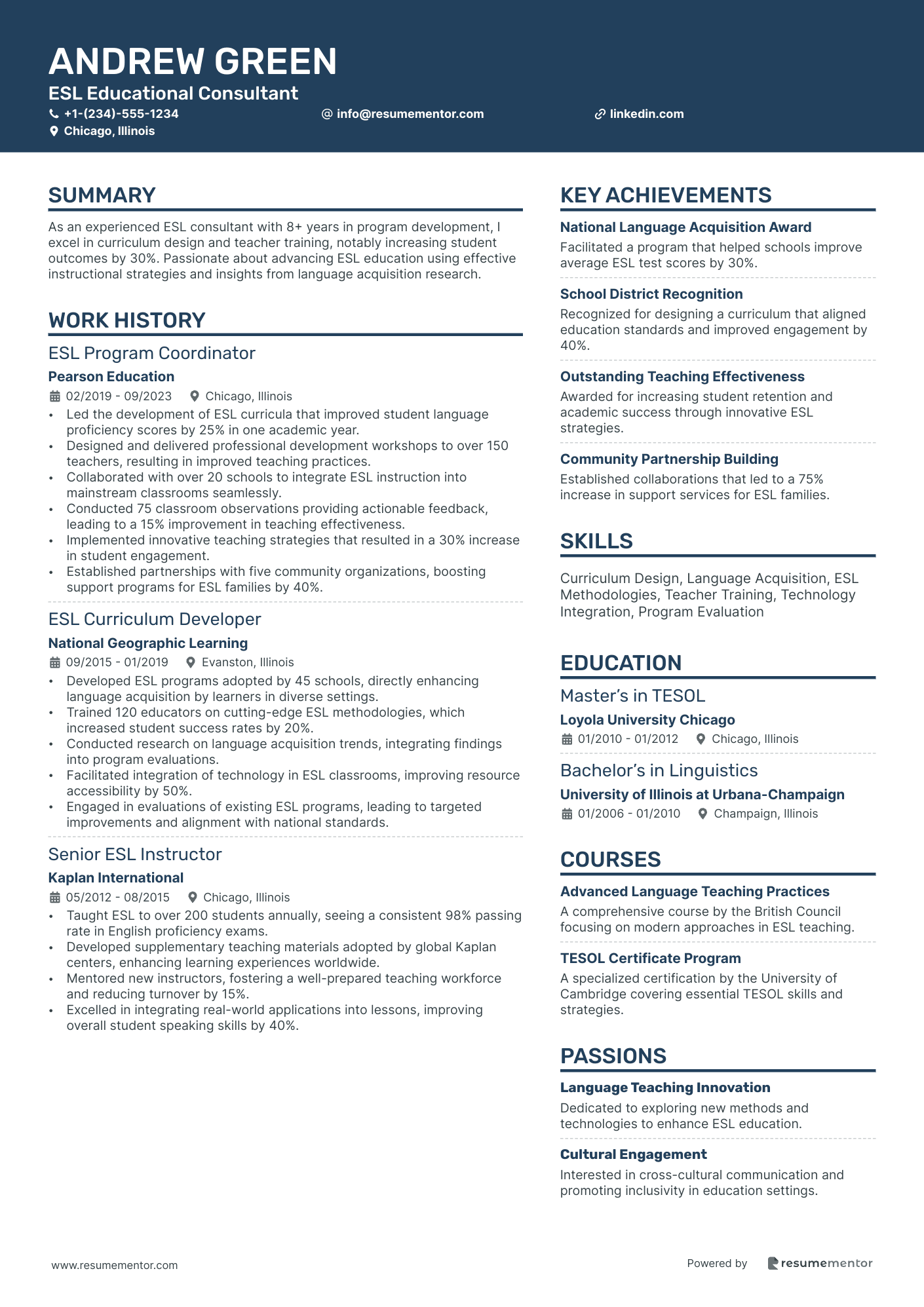 ESL Educational Consultant