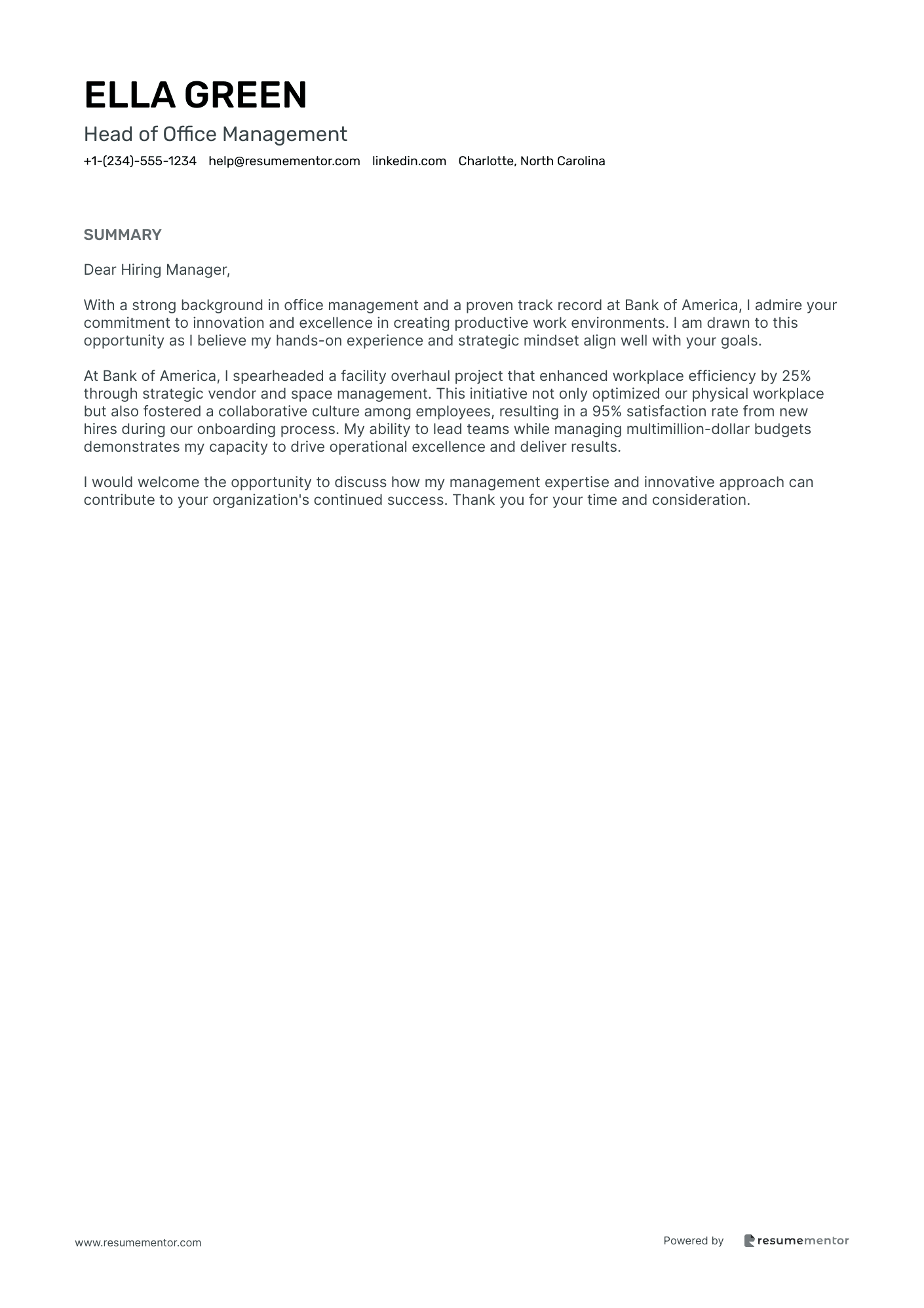 Head of Office Management