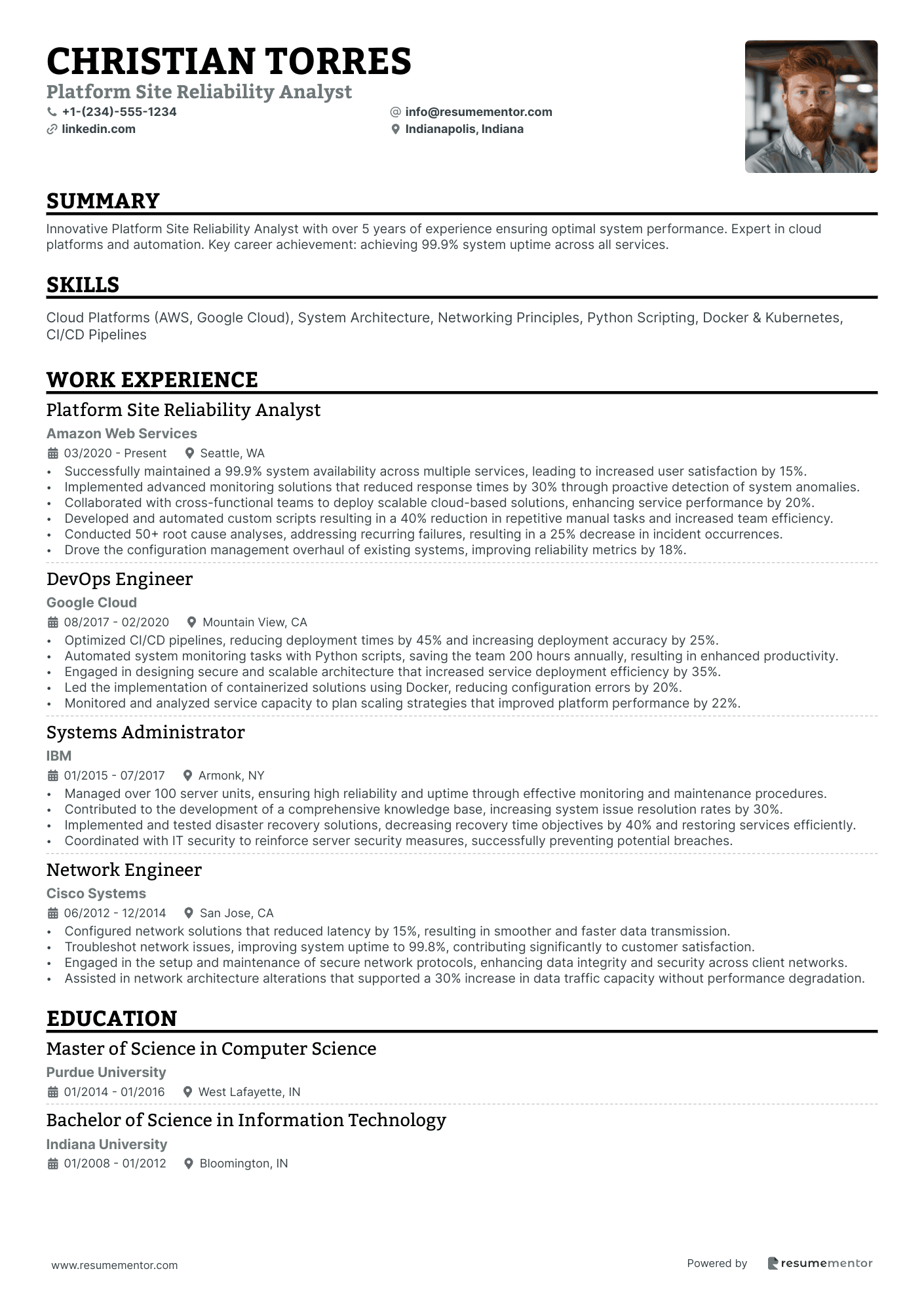 Platform Site Reliability Analyst