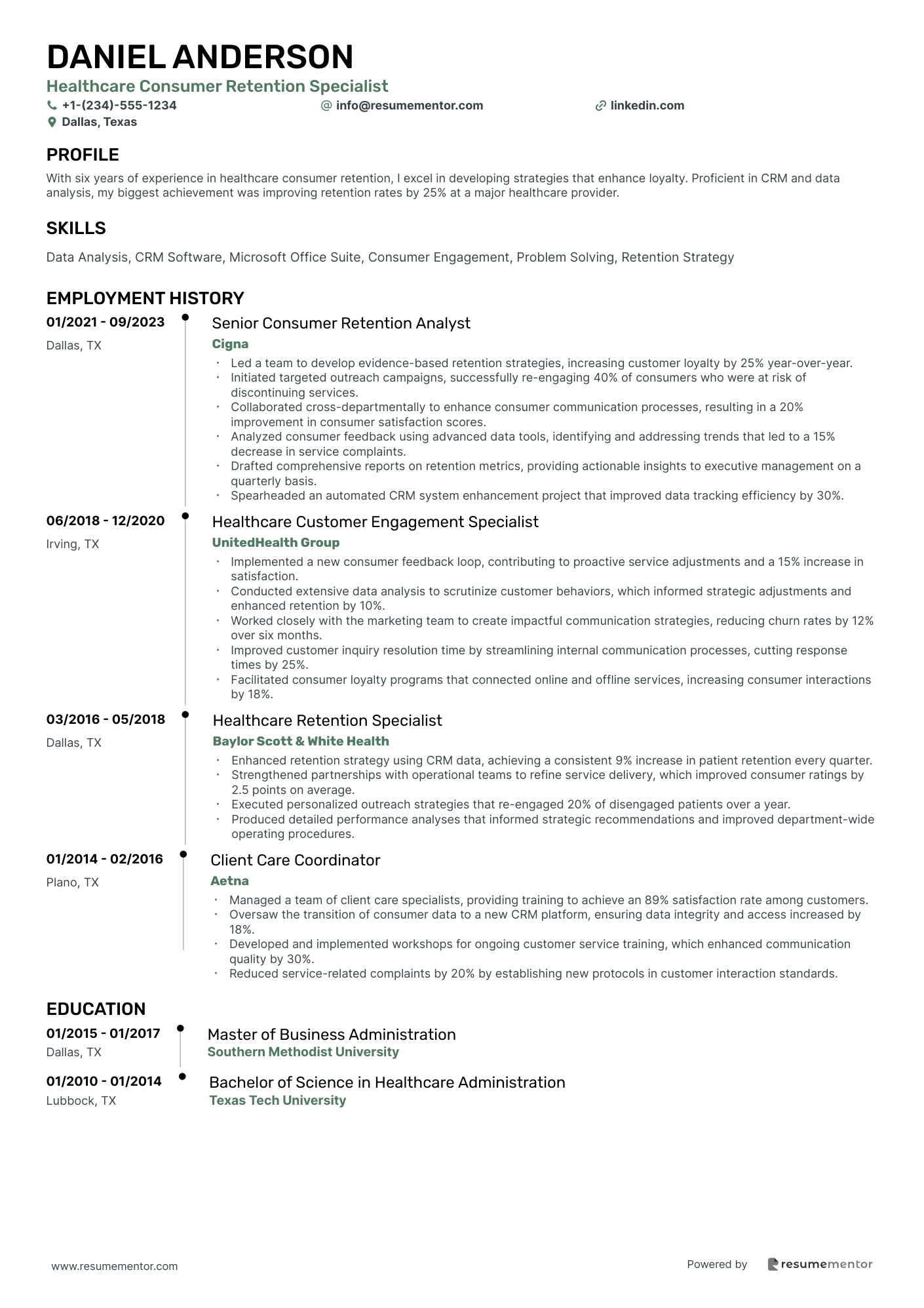 Healthcare Consumer Retention Specialist