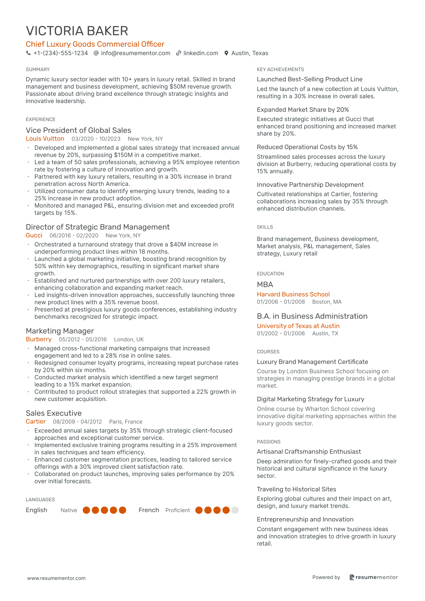 Chief Luxury Goods Commercial Officer