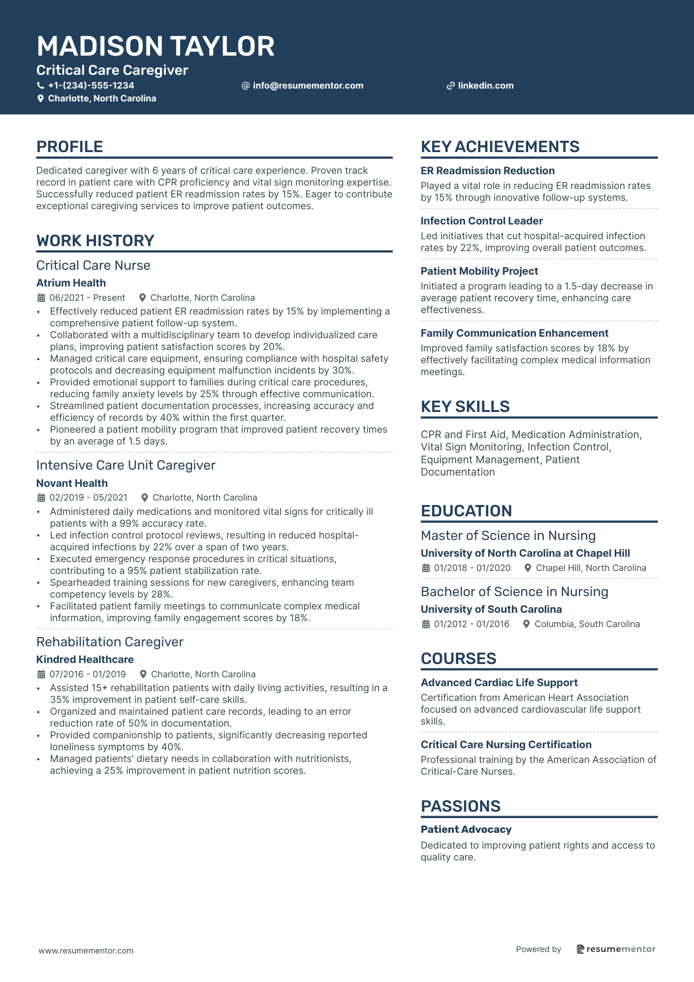Critical Care Caregiver
