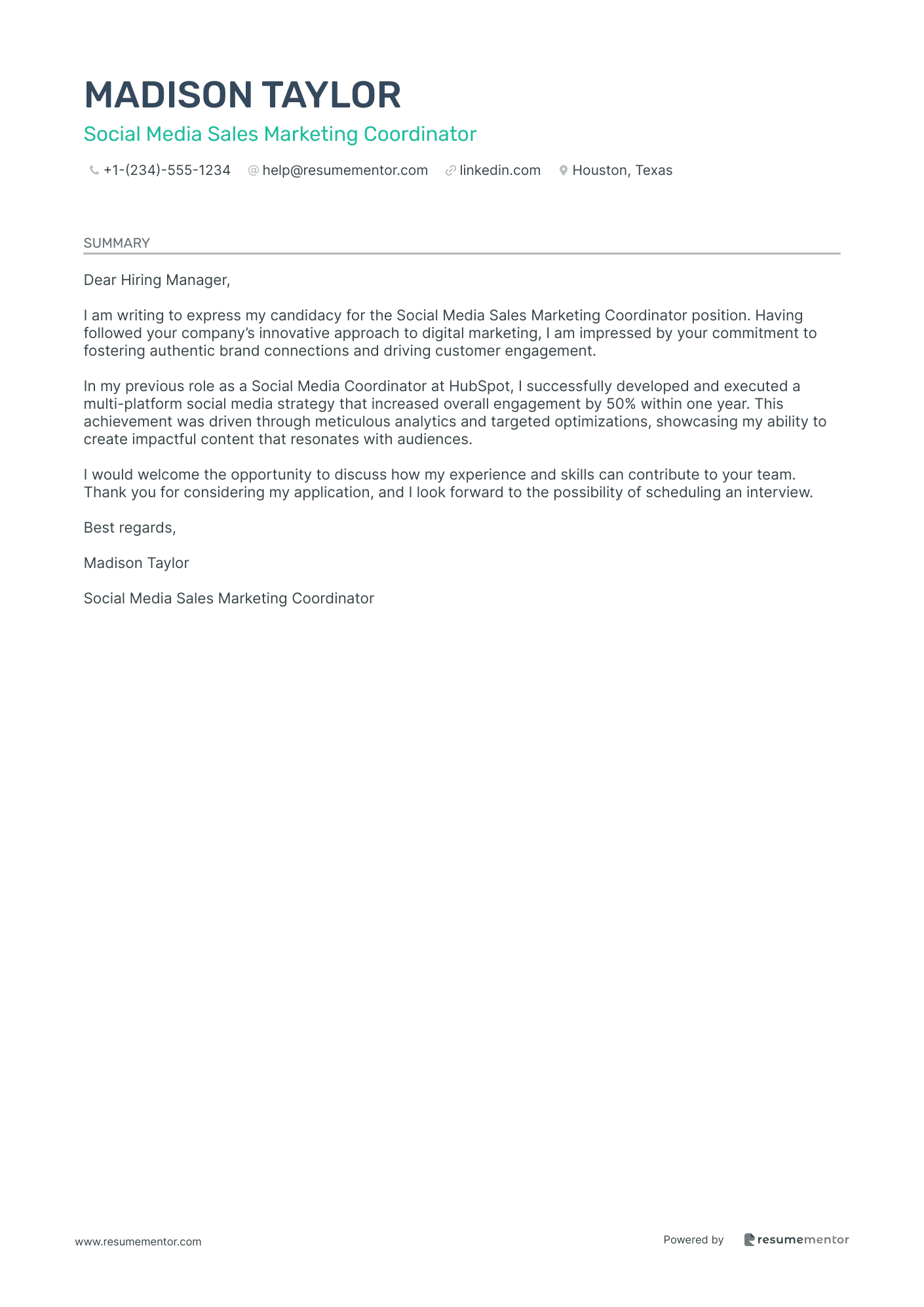 Social Media Sales Marketing Coordinator
