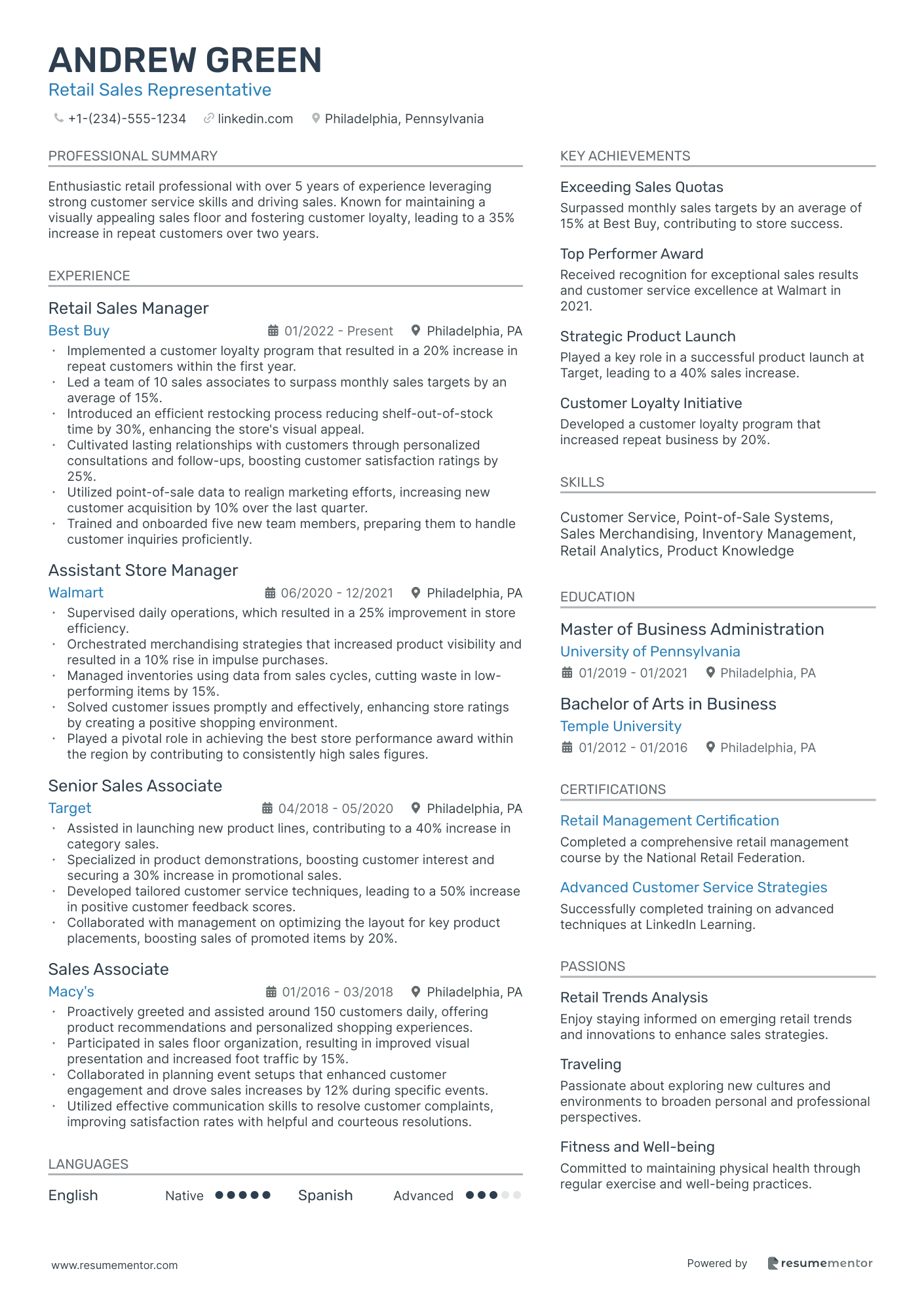 Retail Sales Representative