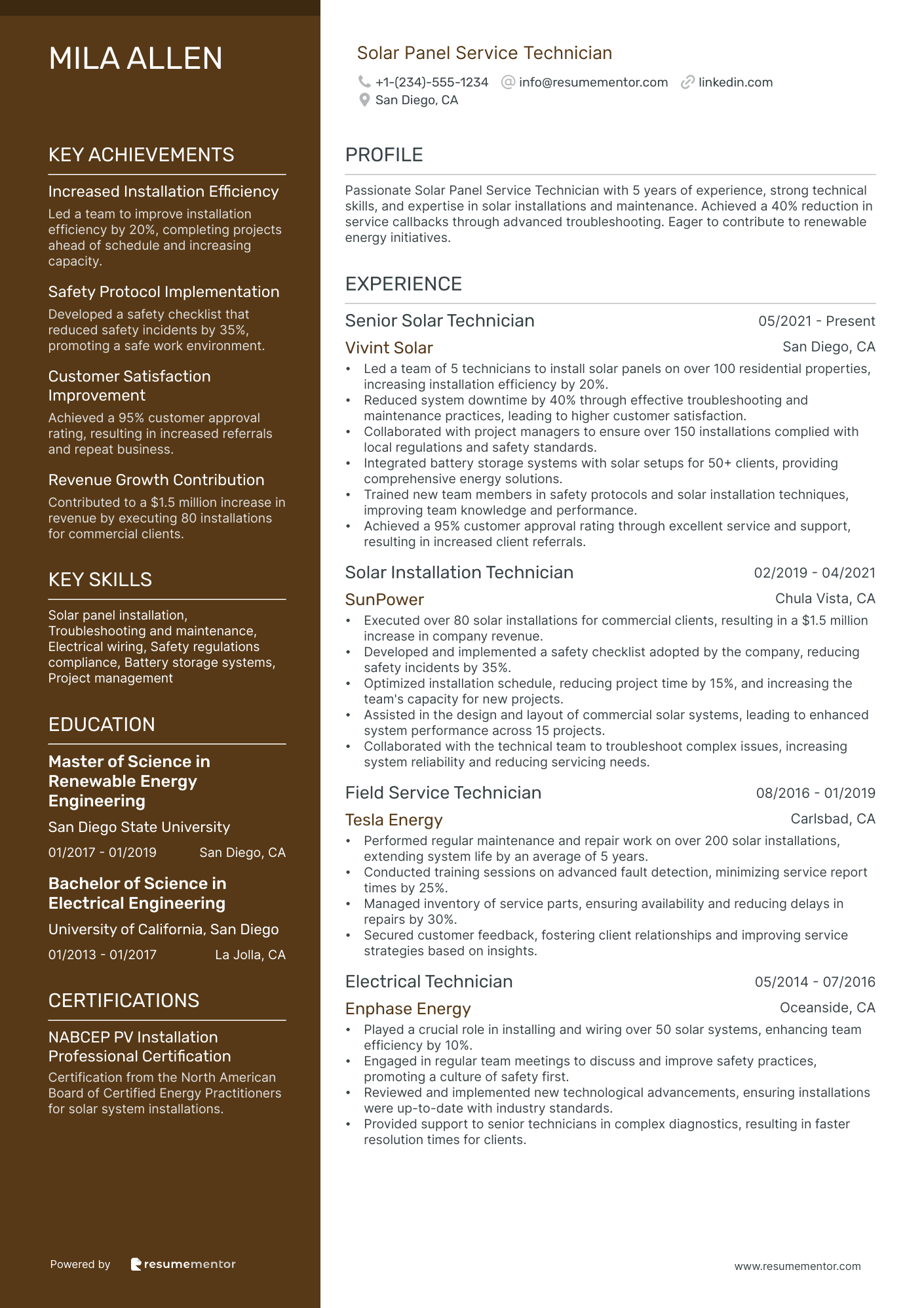 Solar Panel Service Technician