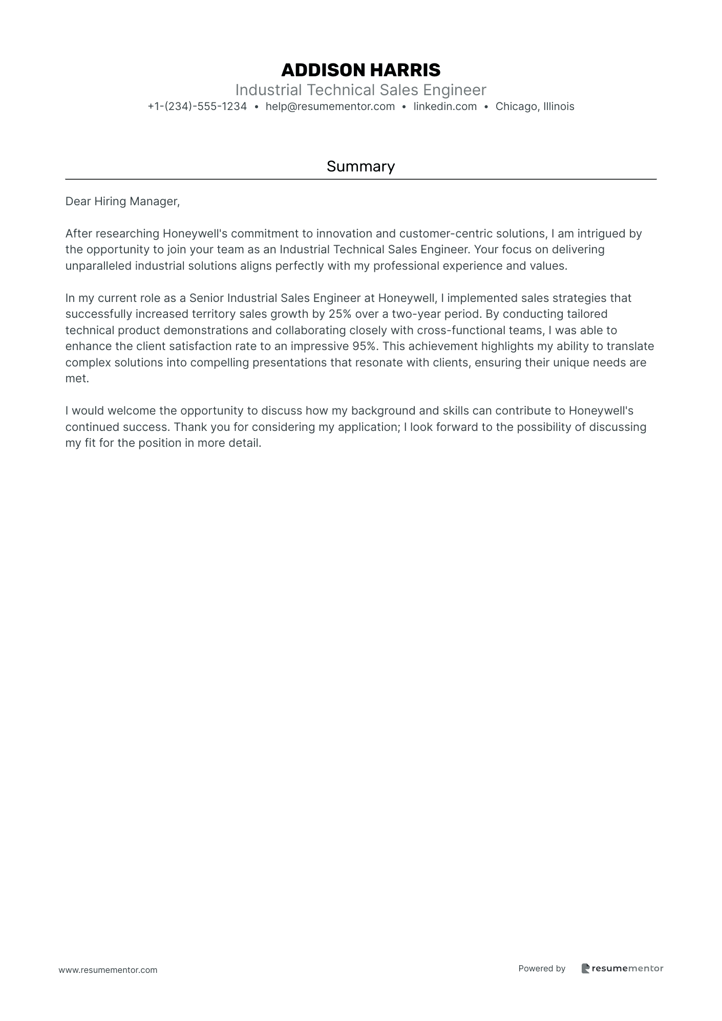 Industrial Technical Sales Engineer