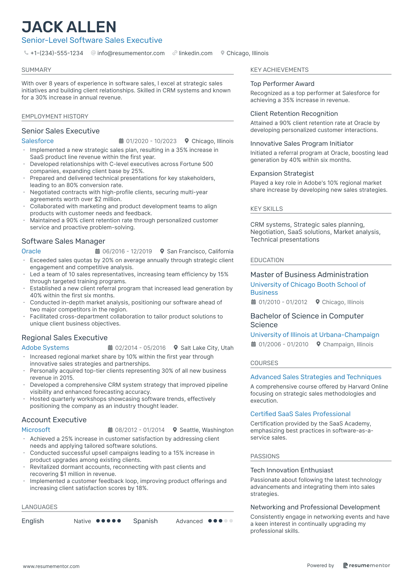 Senior Level Software Sales Executive