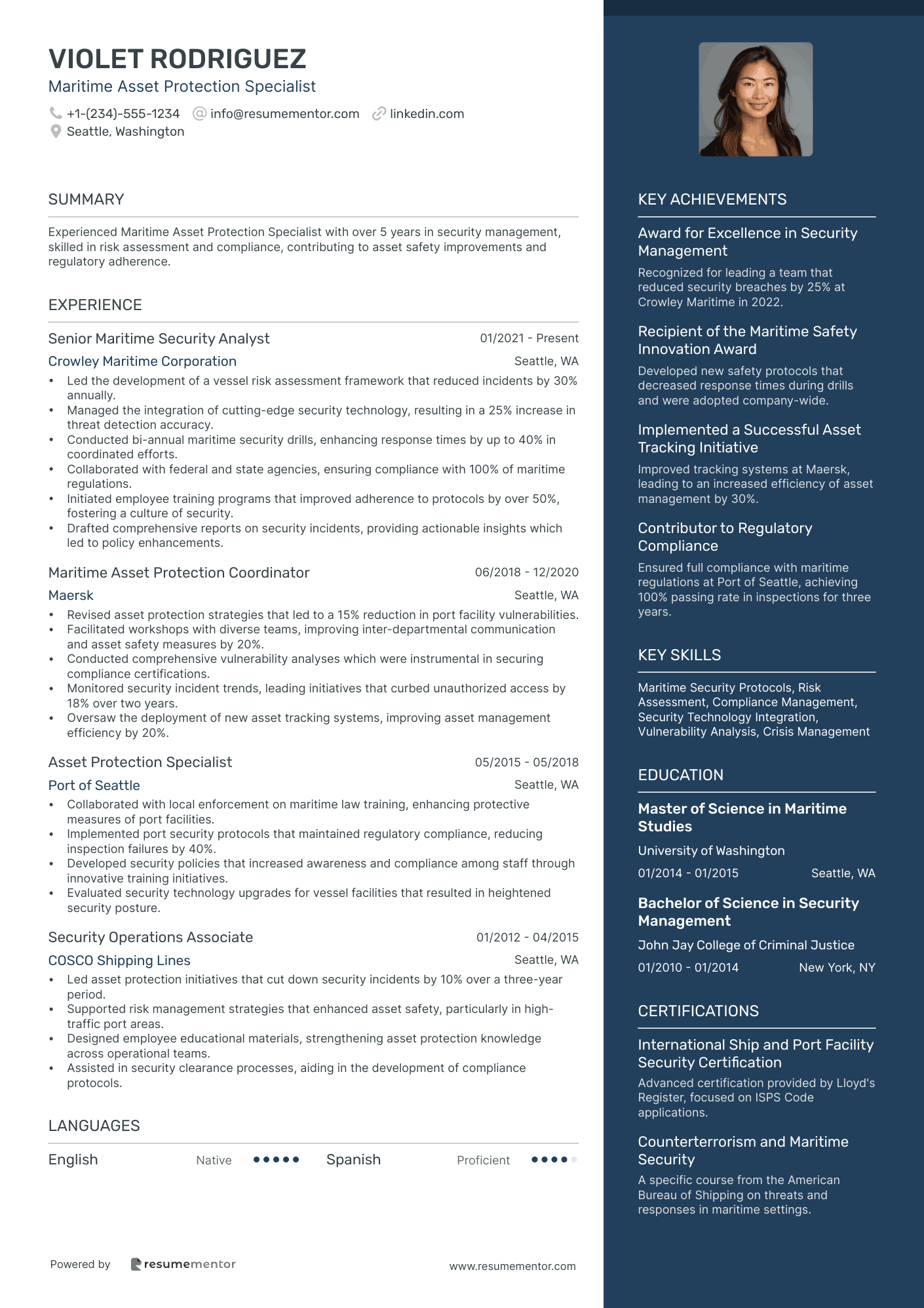 Maritime Asset Protection Specialist