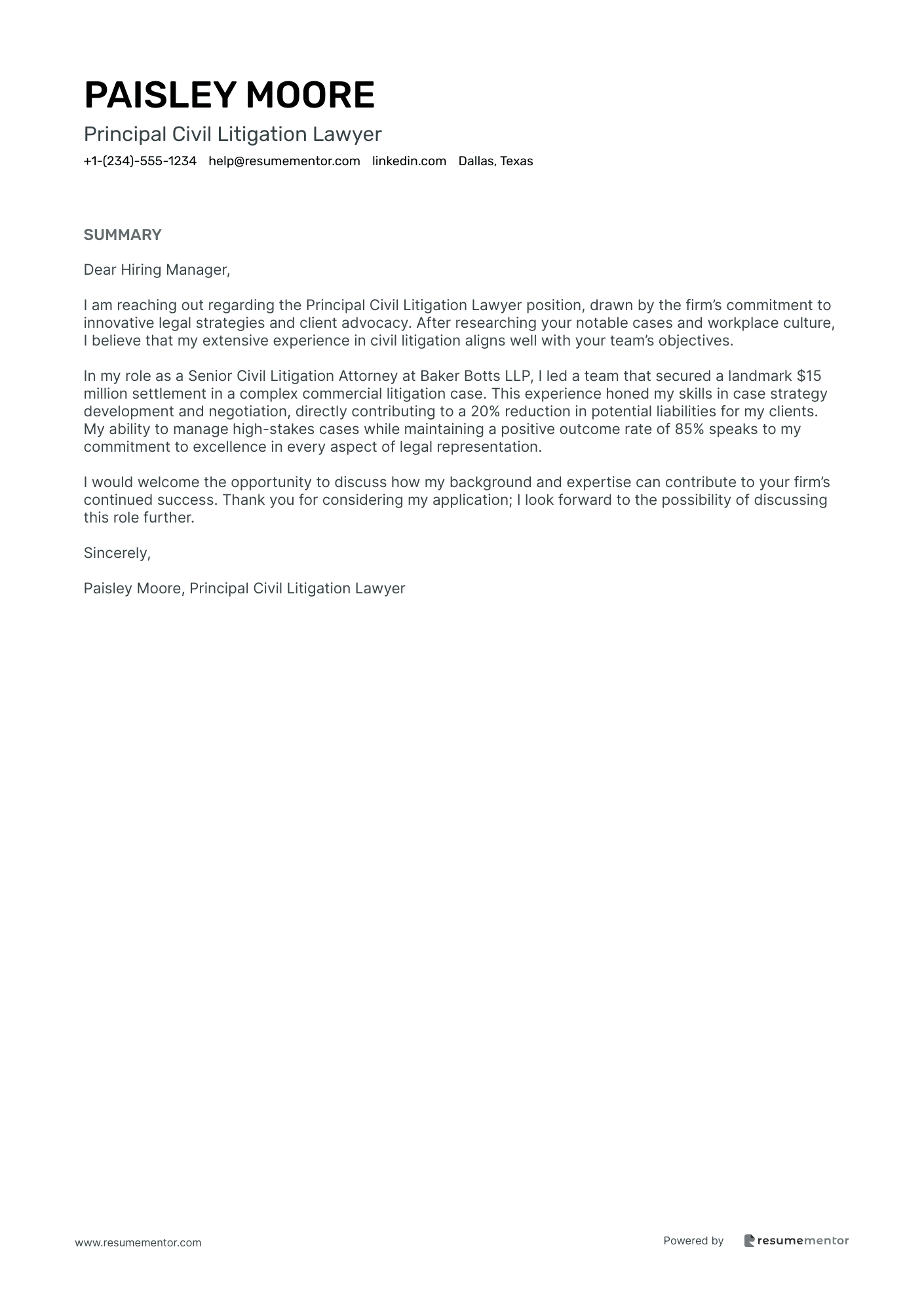 Principal Civil Litigation Lawyer