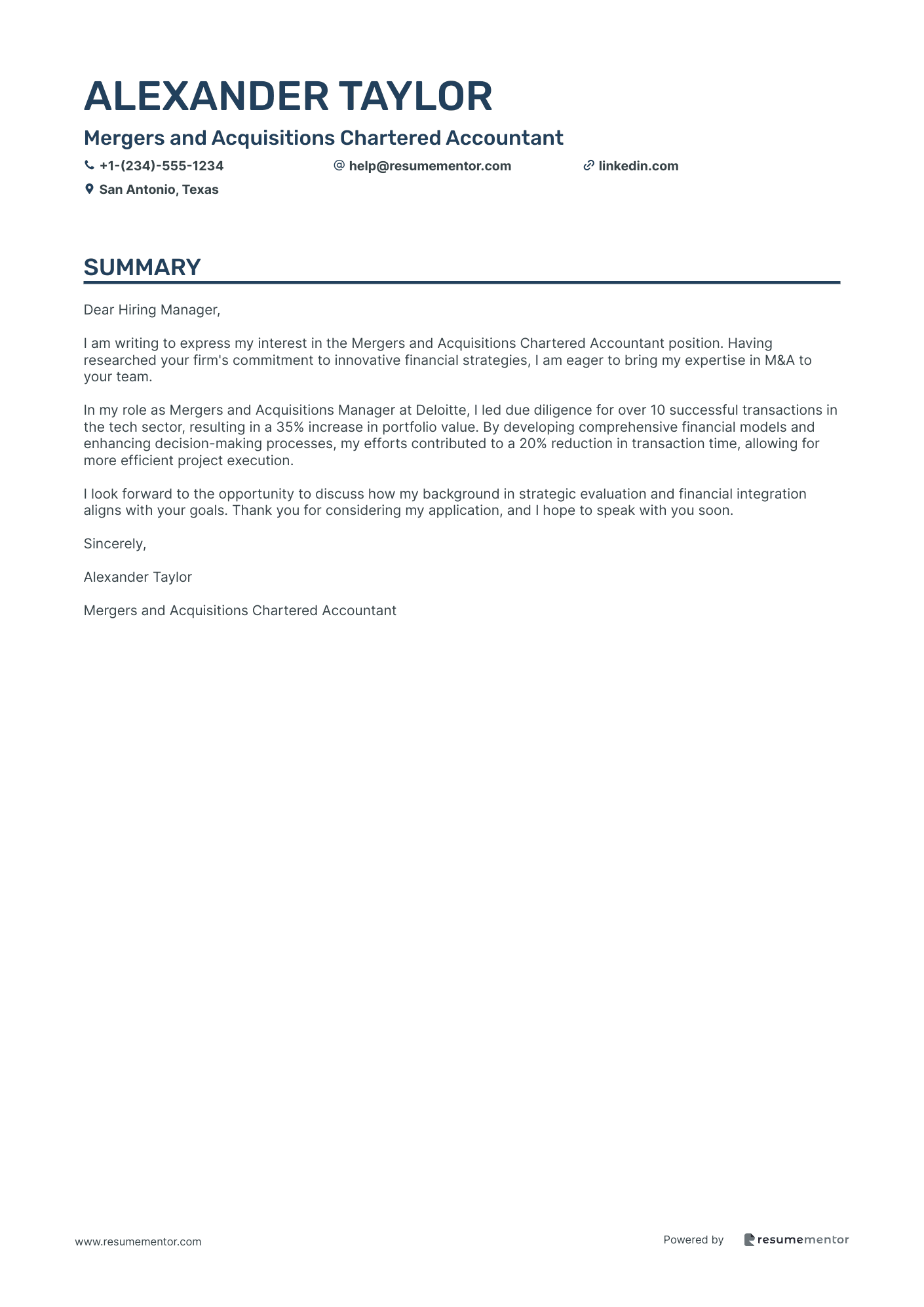 Mergers and Acquisitions Chartered Accountant