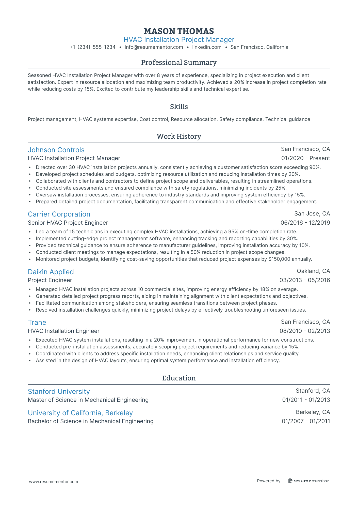 HVAC Installation Project Manager
