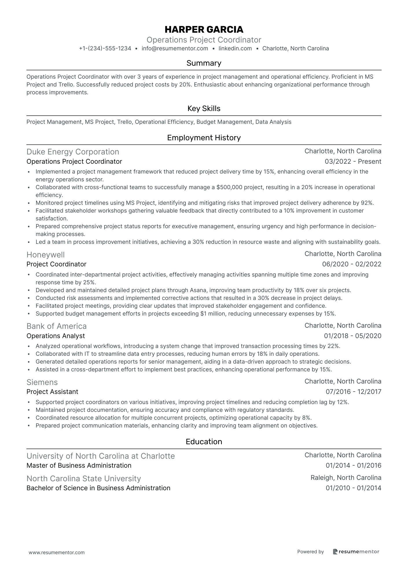 Operations Project Coordinator