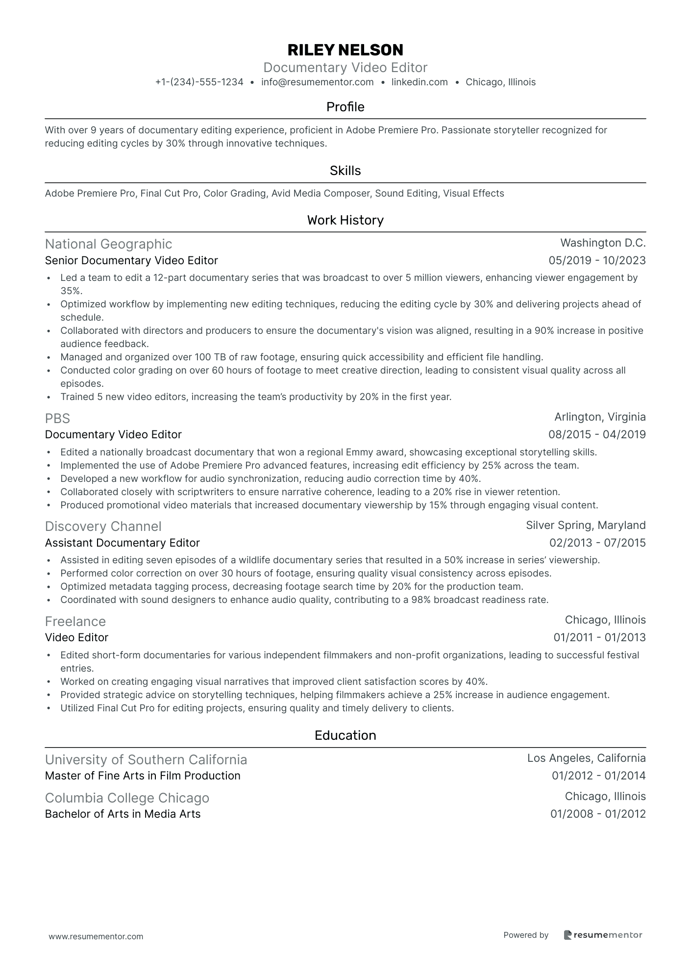 Documentary Video Editor