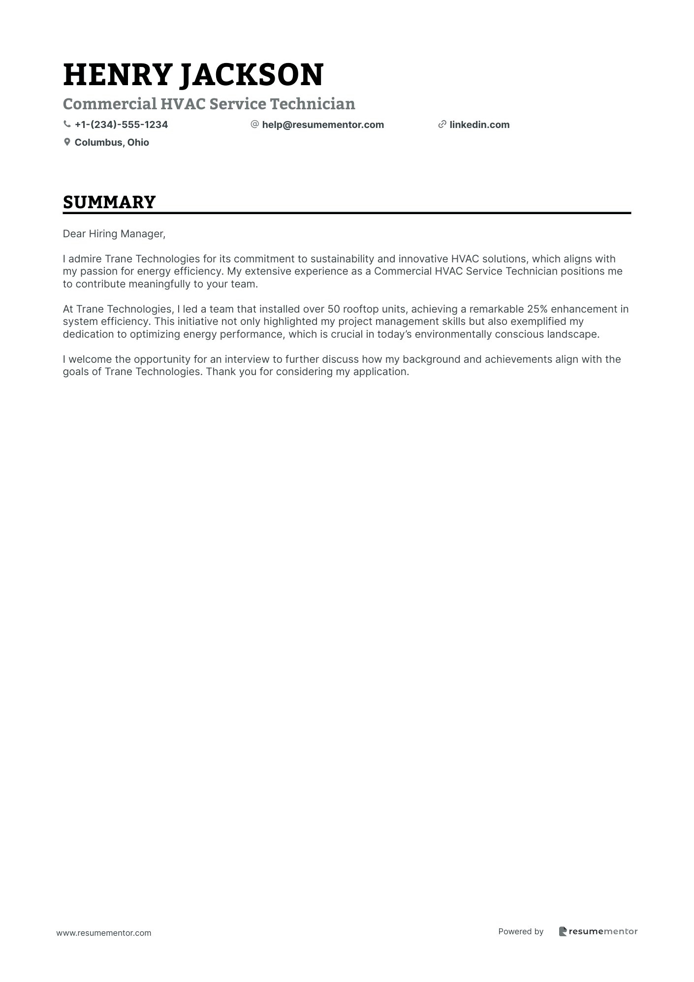 Commercial HVAC Service Technician