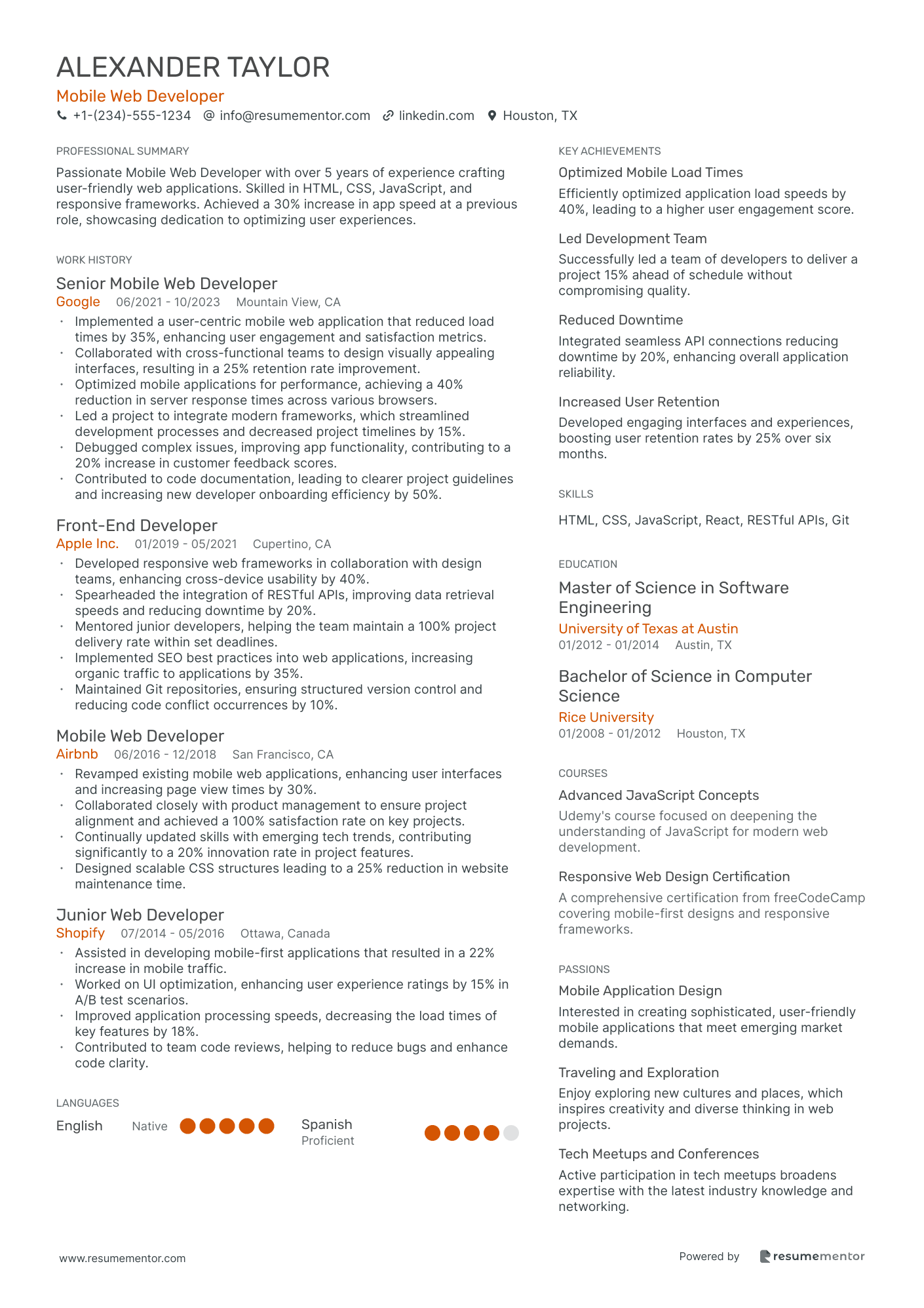 Mobile Web Developer