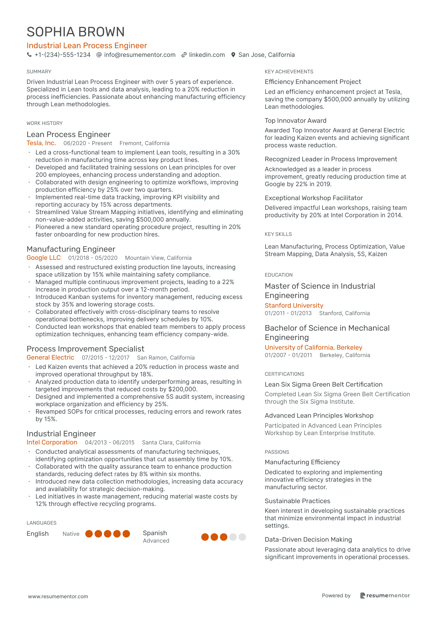 Industrial Lean Process Engineer