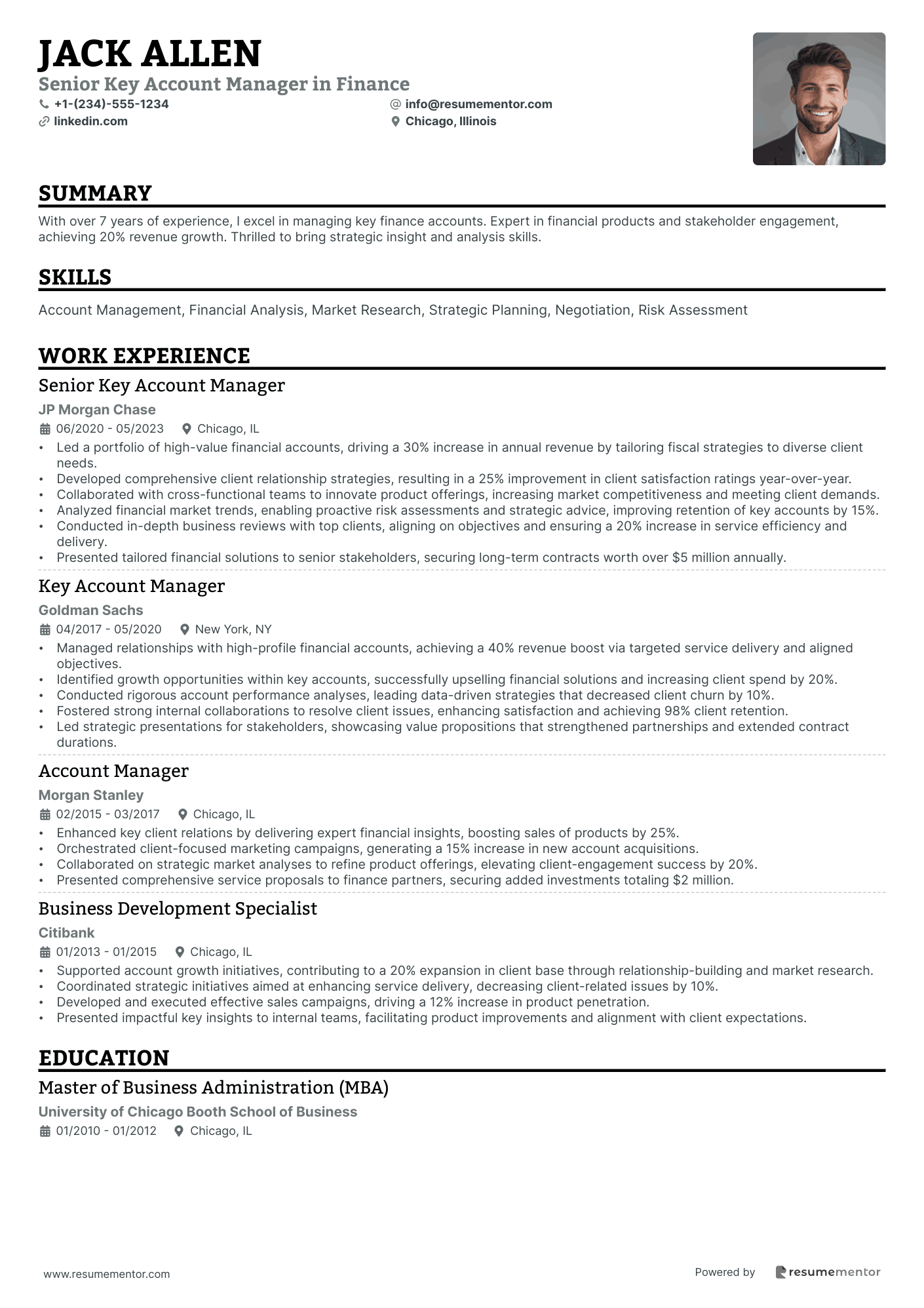 Senior Key Account Manager in Finance
