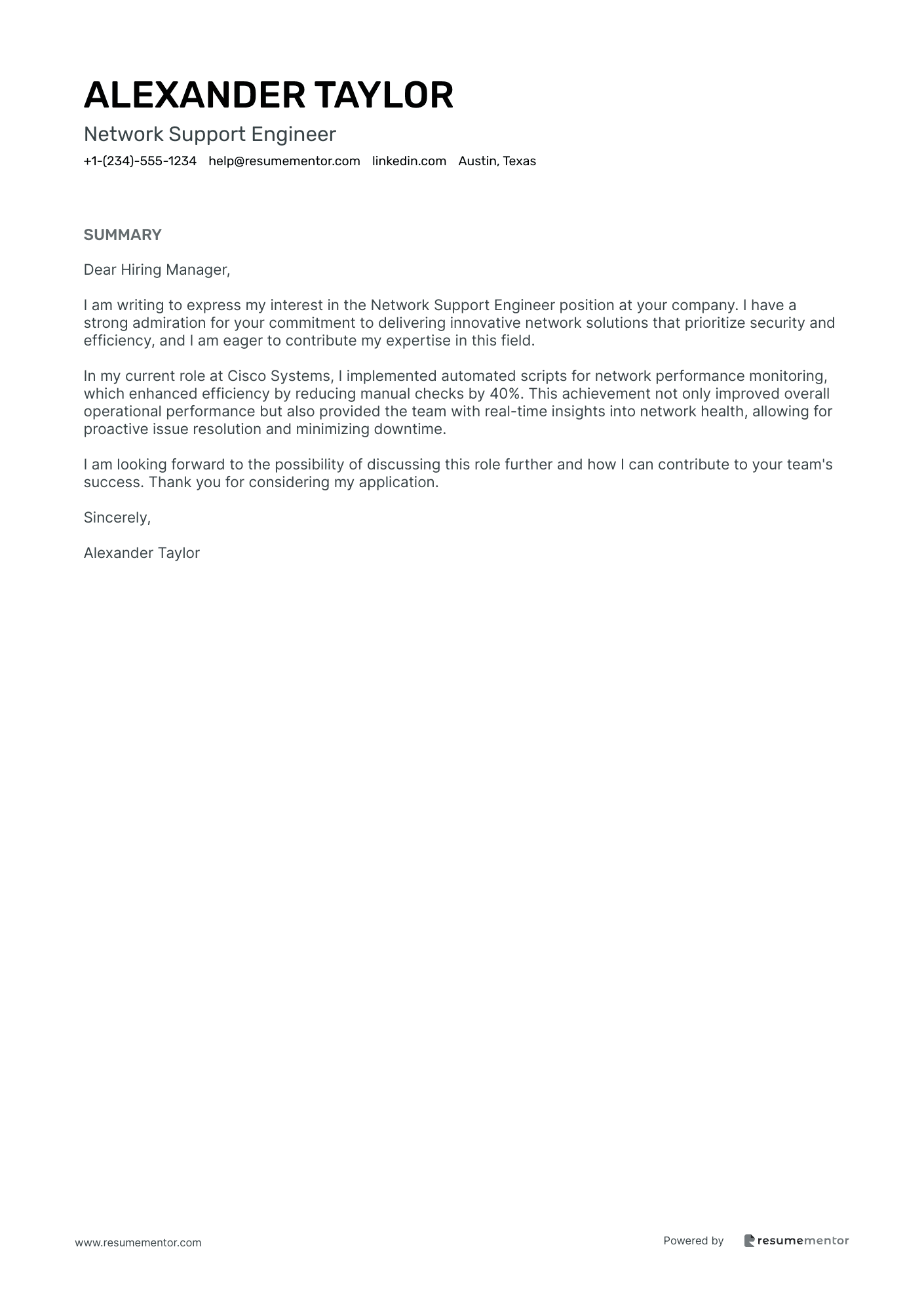Network Support Engineer
