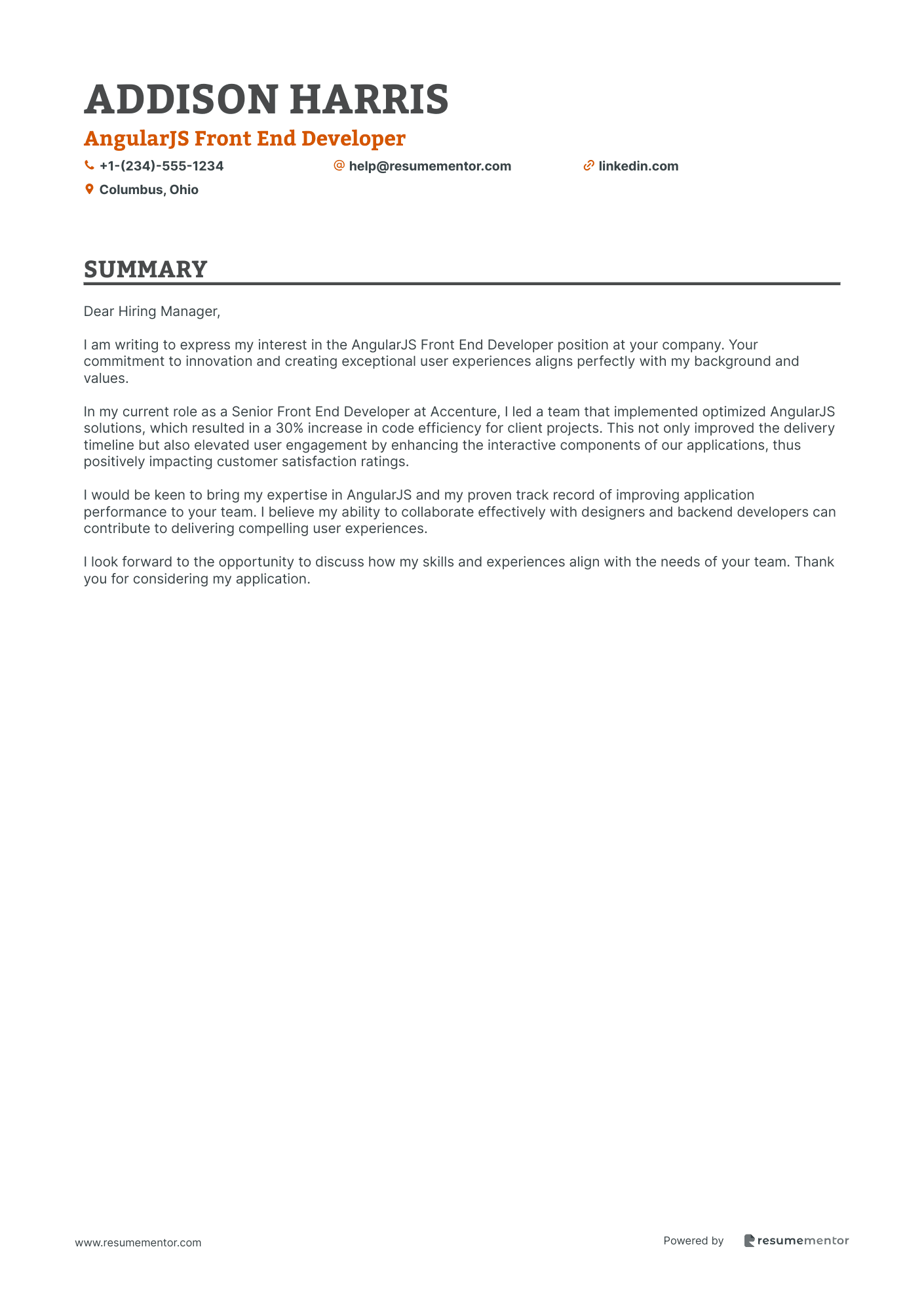 AngularJS Front End Developer