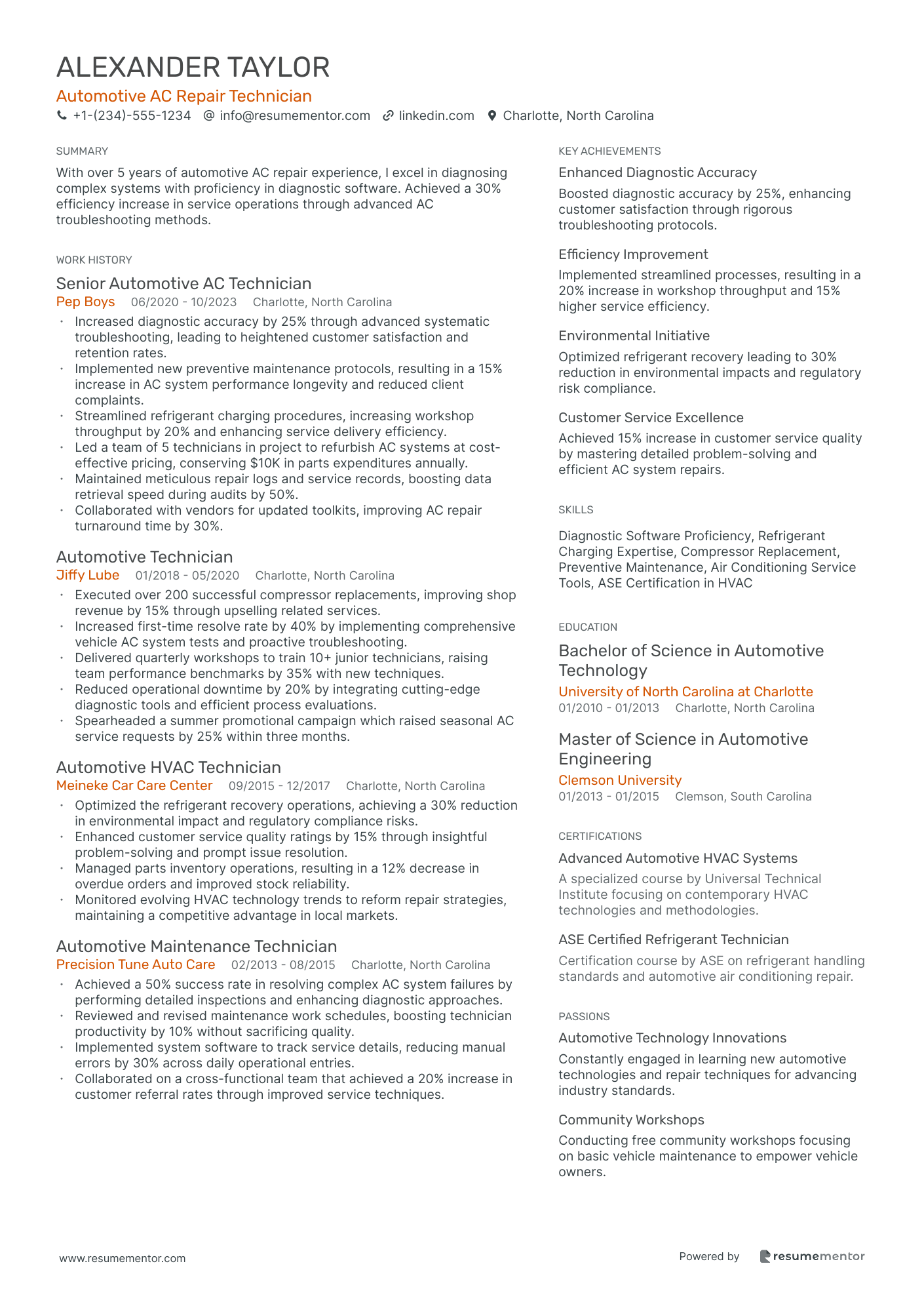 Automotive AC Repair Technician