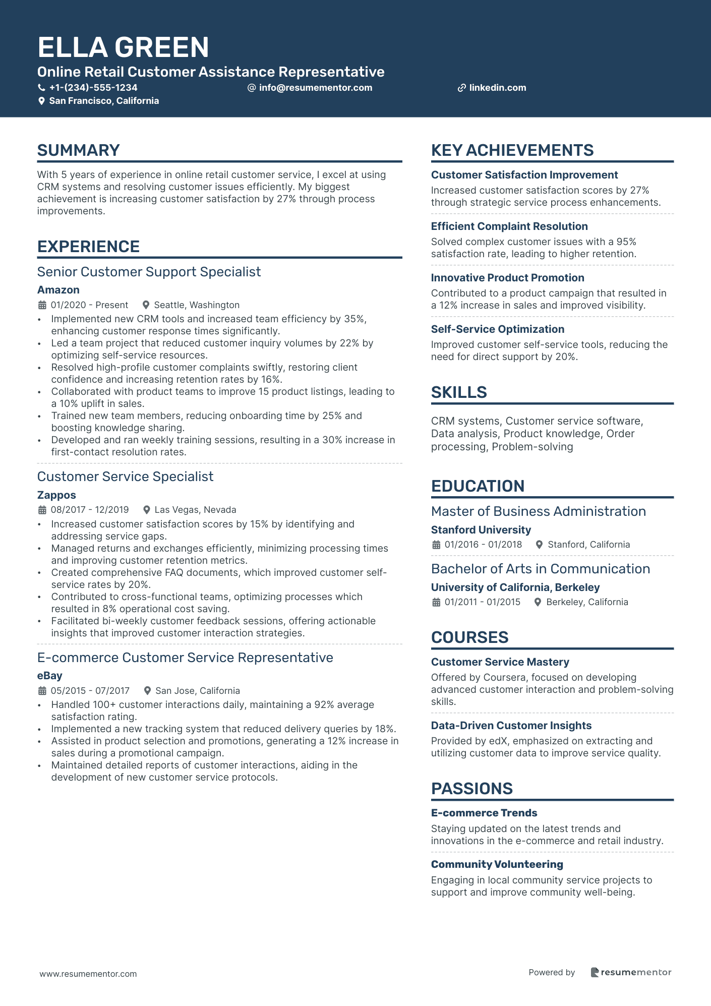 Online Retail Customer Assistance Representative