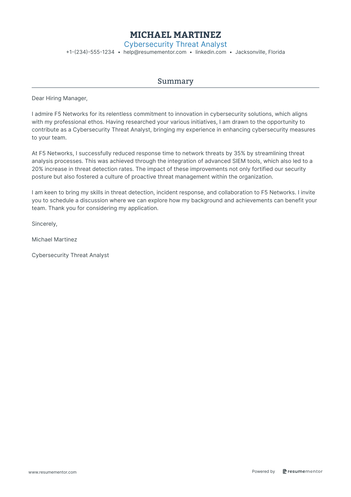 Cybersecurity Threat Analyst