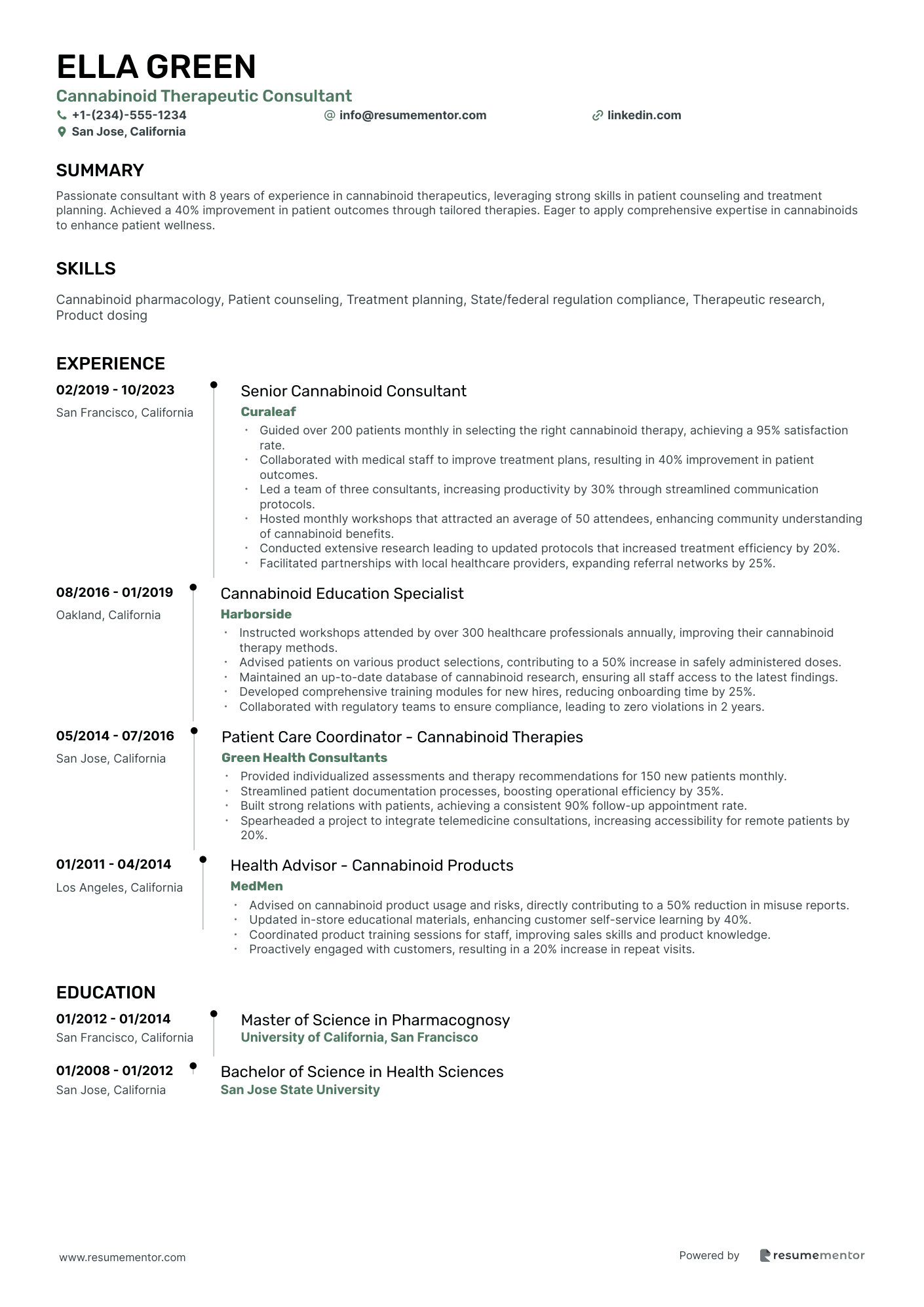 Cannabinoid Therapeutic Consultant