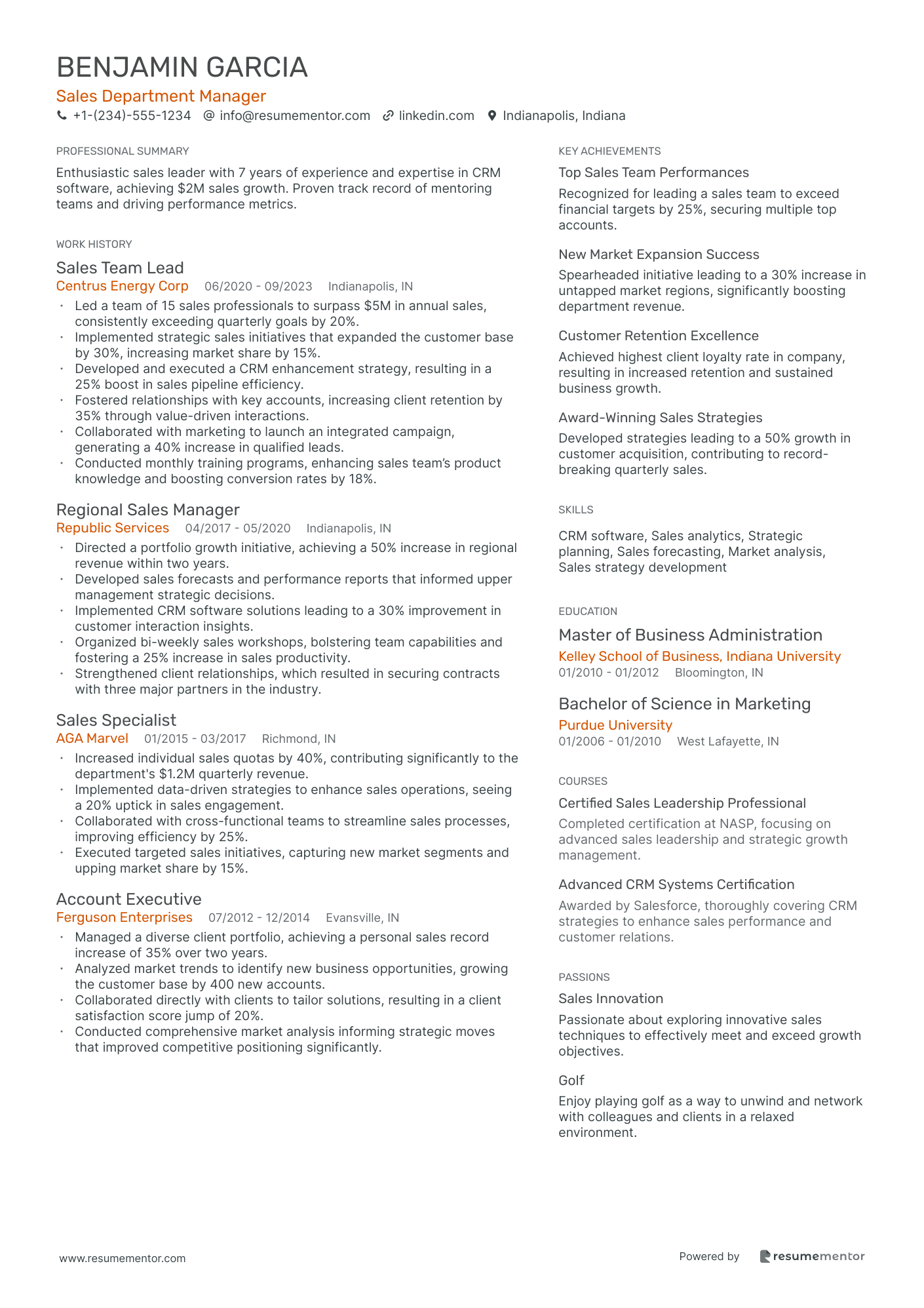 Sales Department Manager