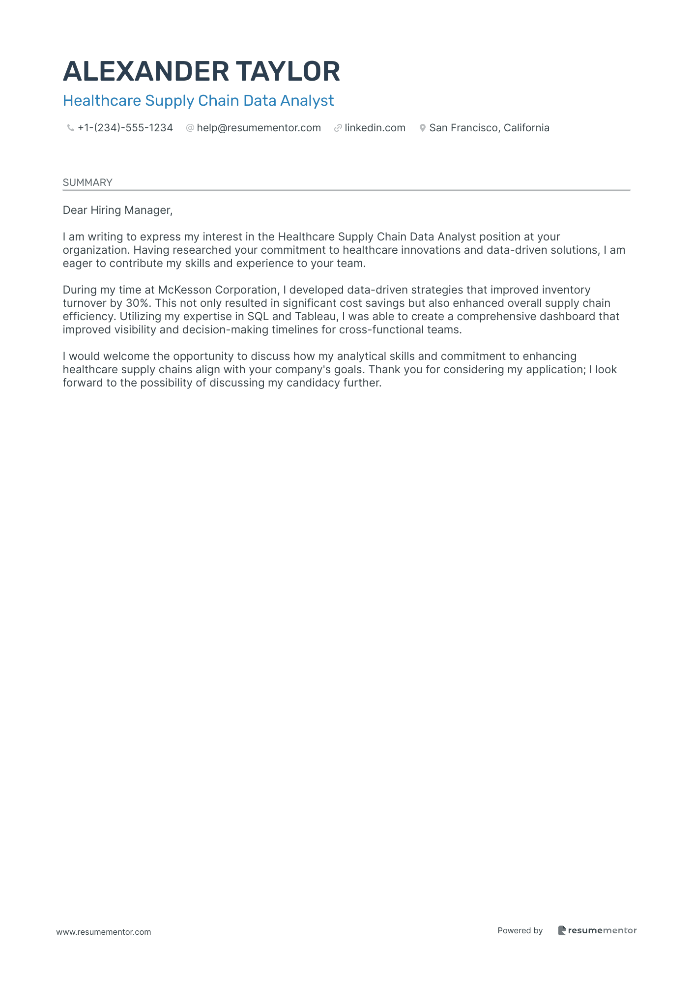Healthcare Supply Chain Data Analyst