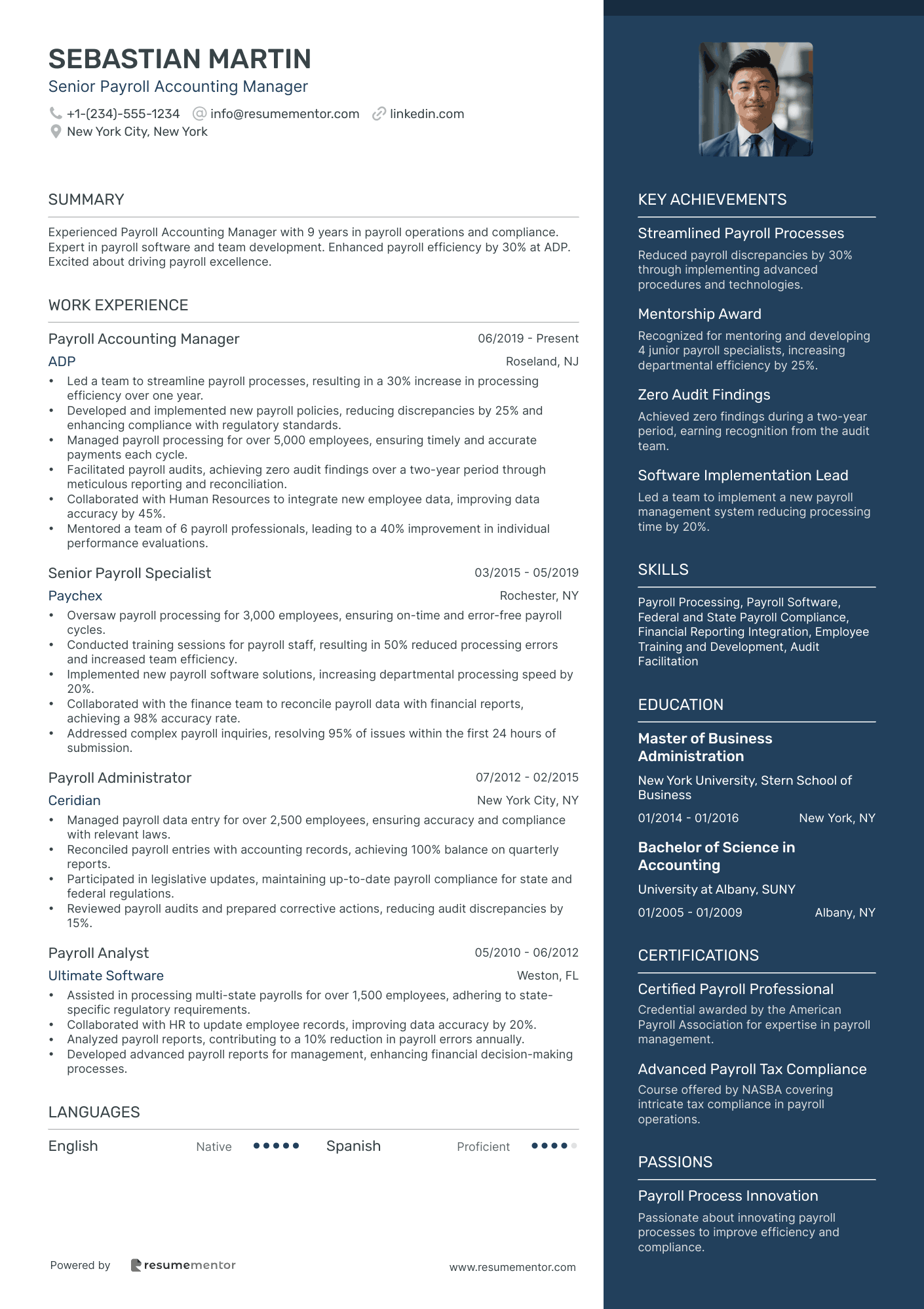 Senior Payroll Accounting Manager