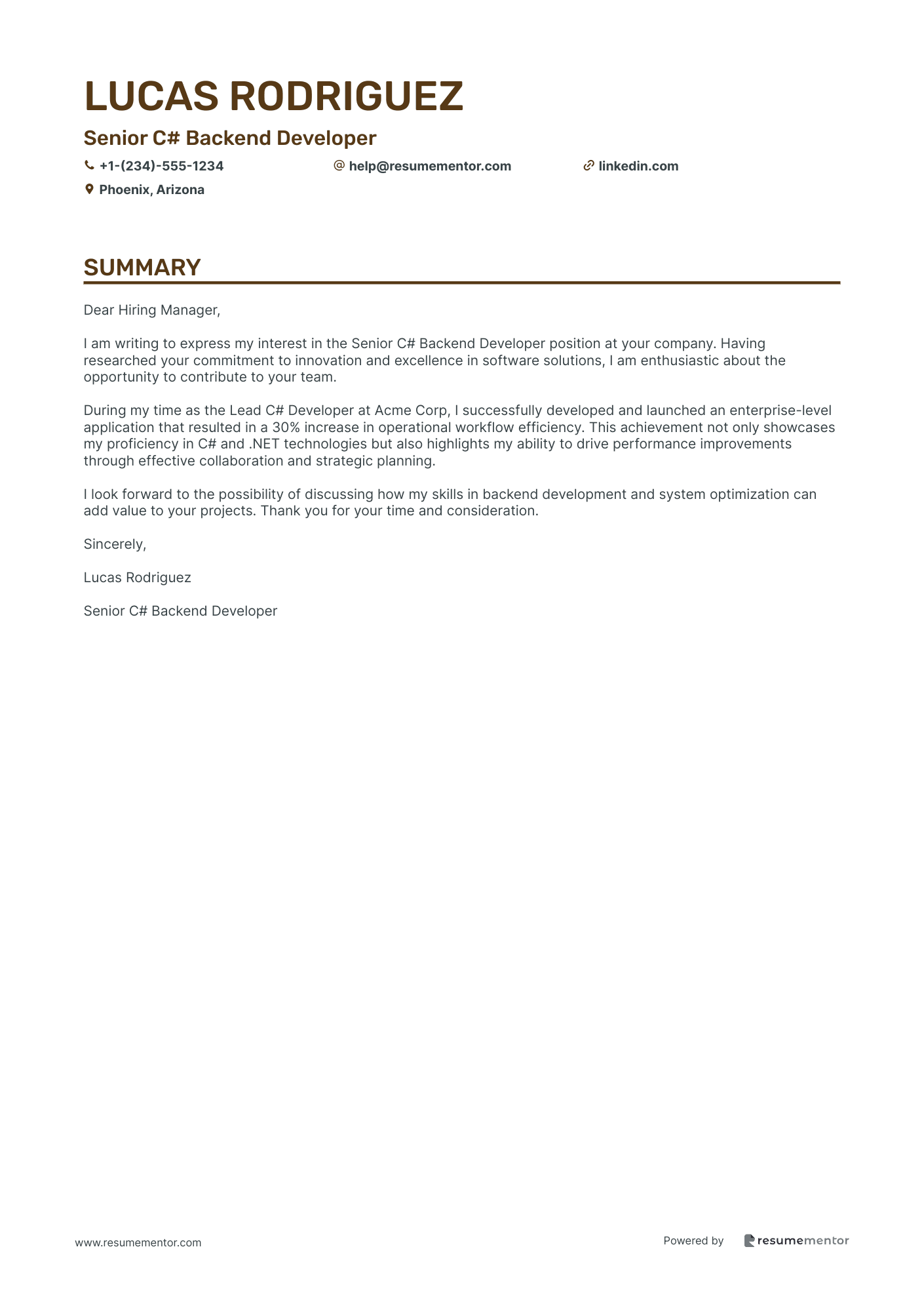 Senior C# Backend Developer