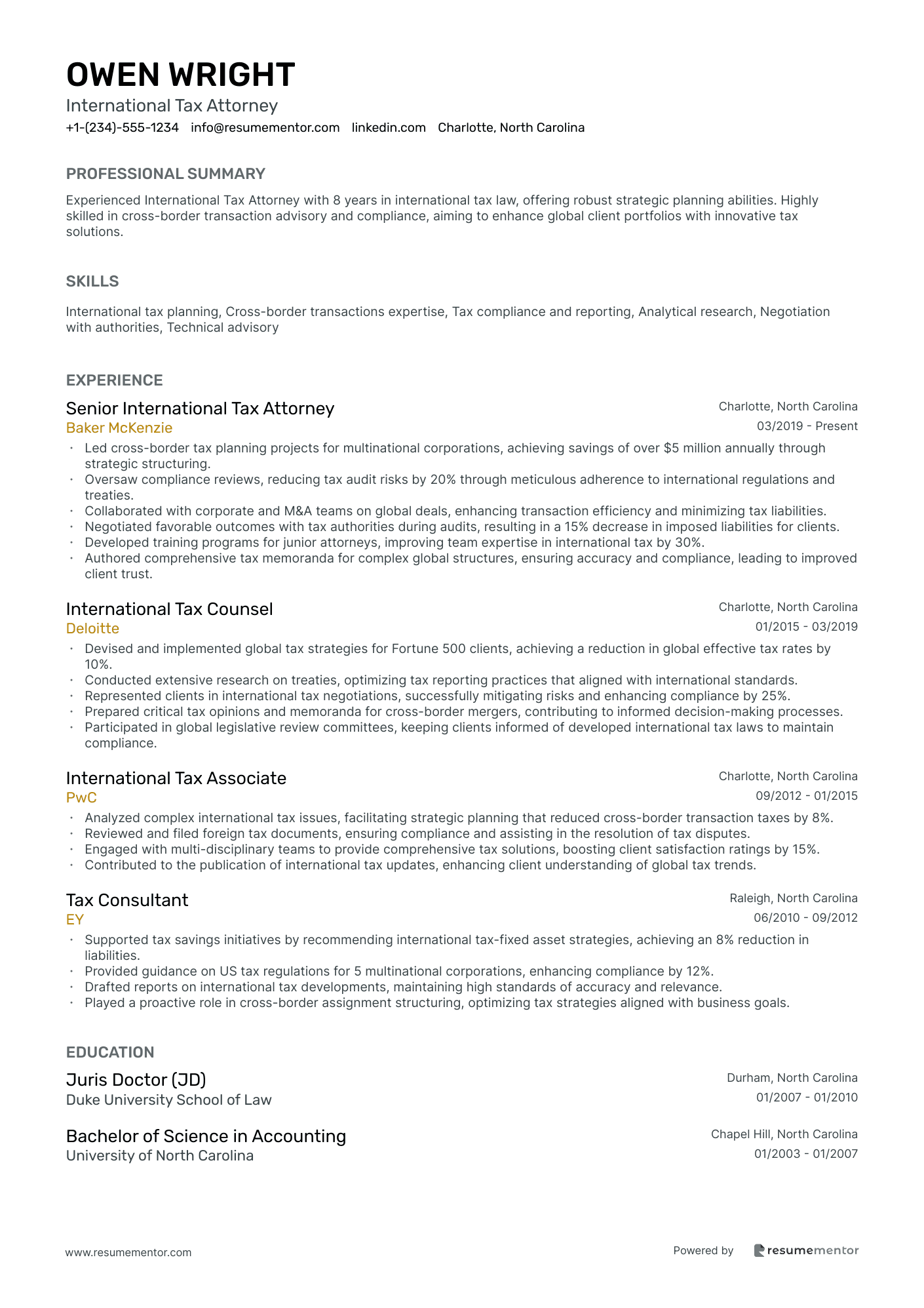 International Tax Attorney
