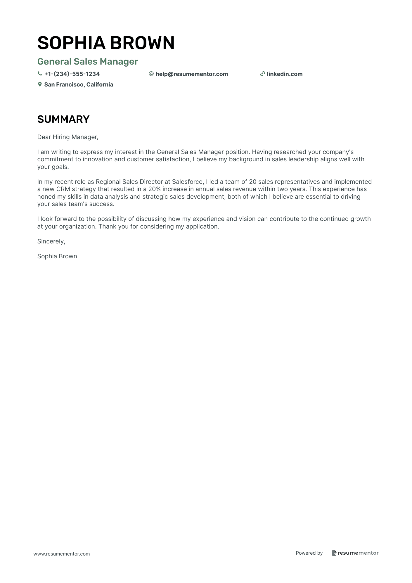 General Sales Manager