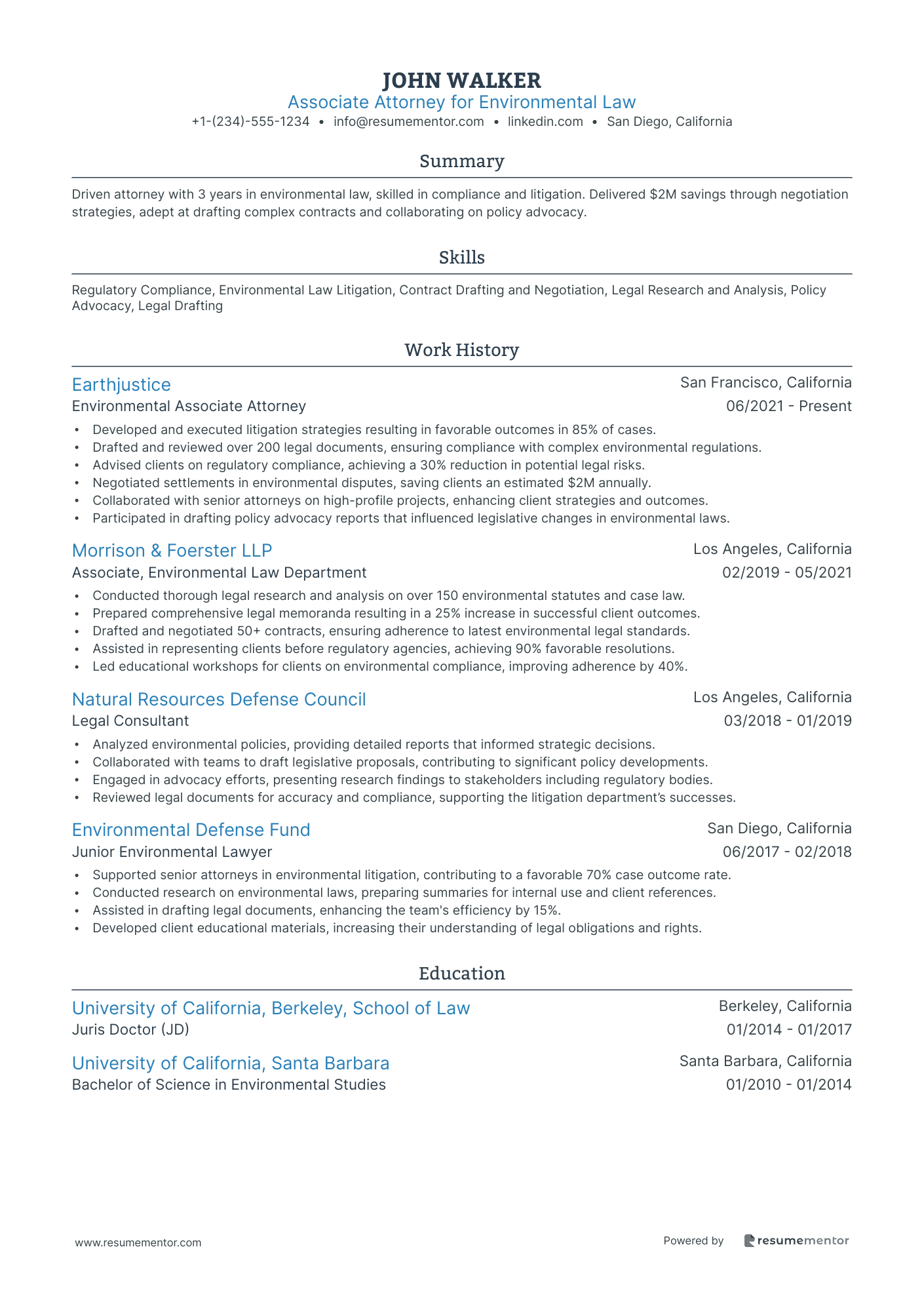 Associate Attorney for Environmental Law