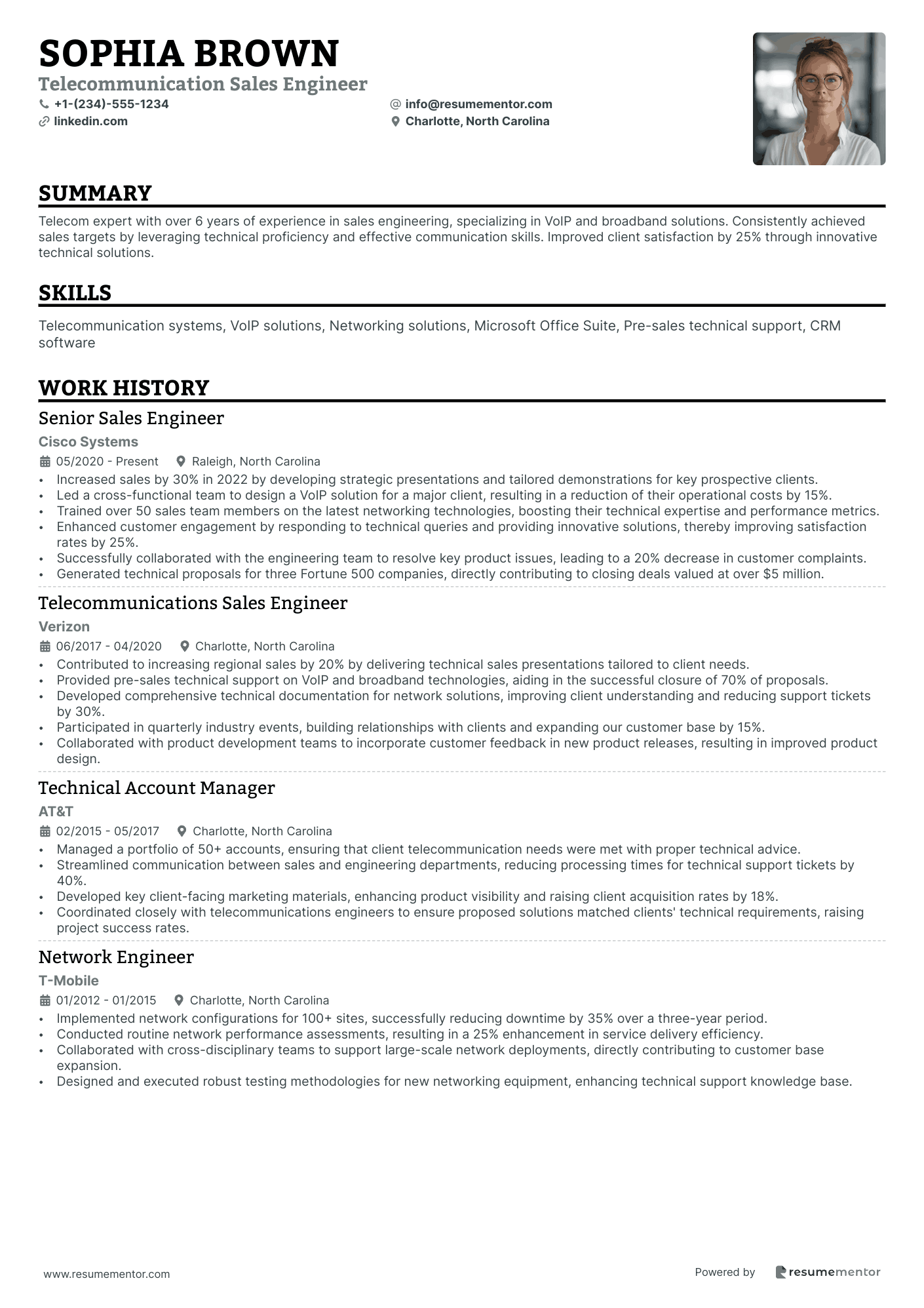 Telecommunication Sales Engineer
