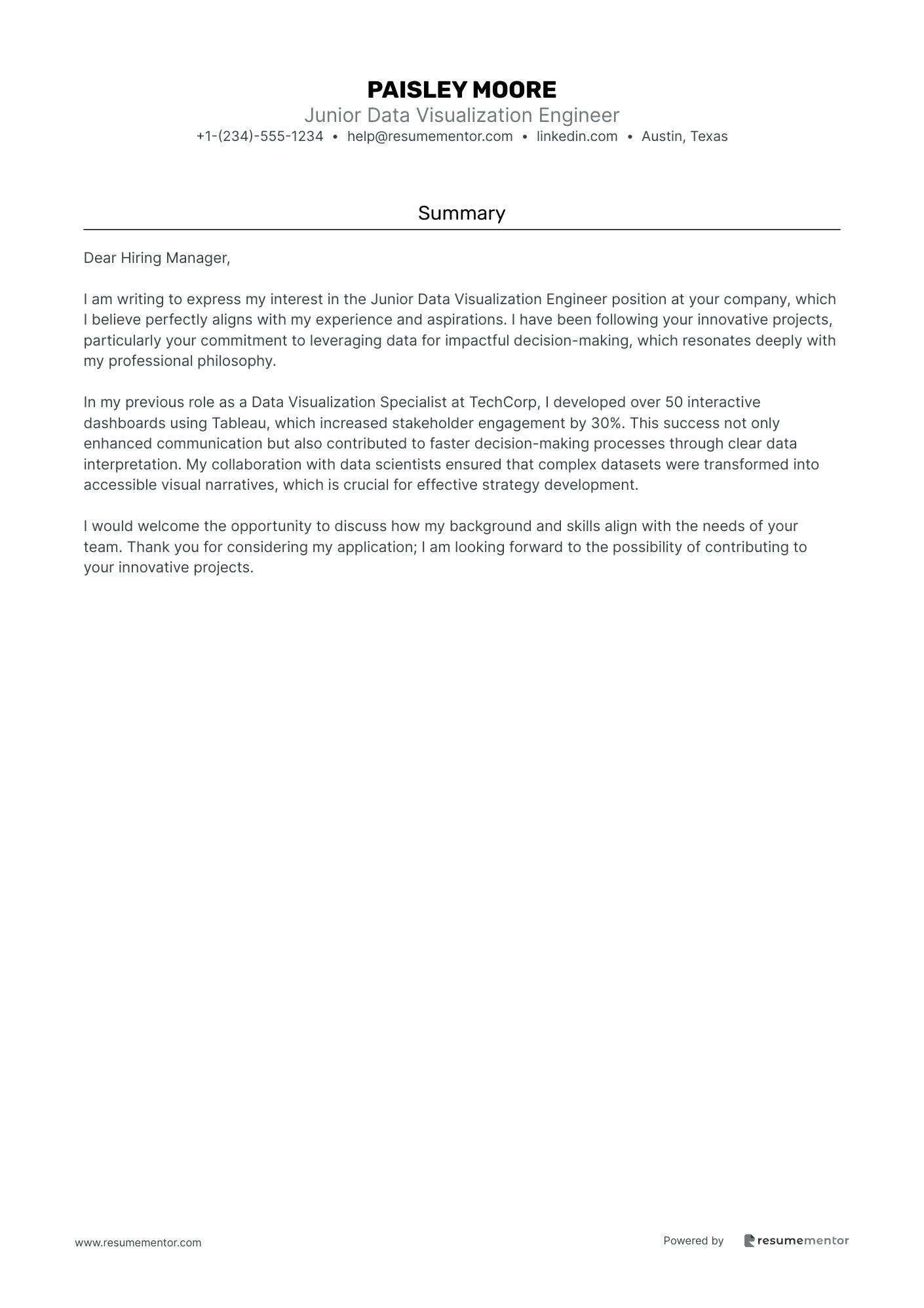 Junior Data Visualization Engineer