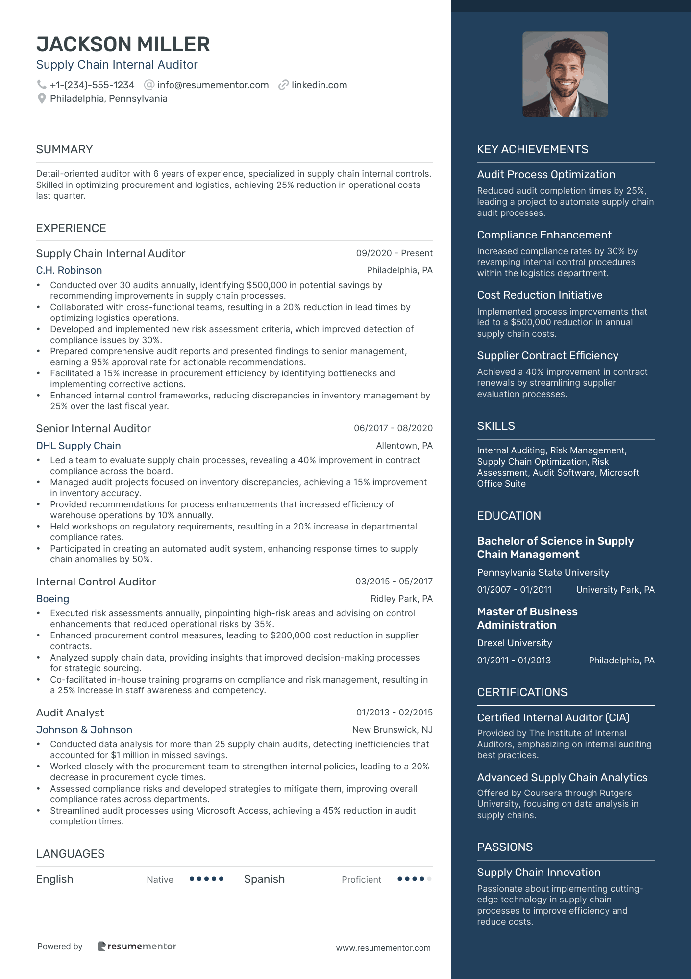 Supply Chain Internal Auditor