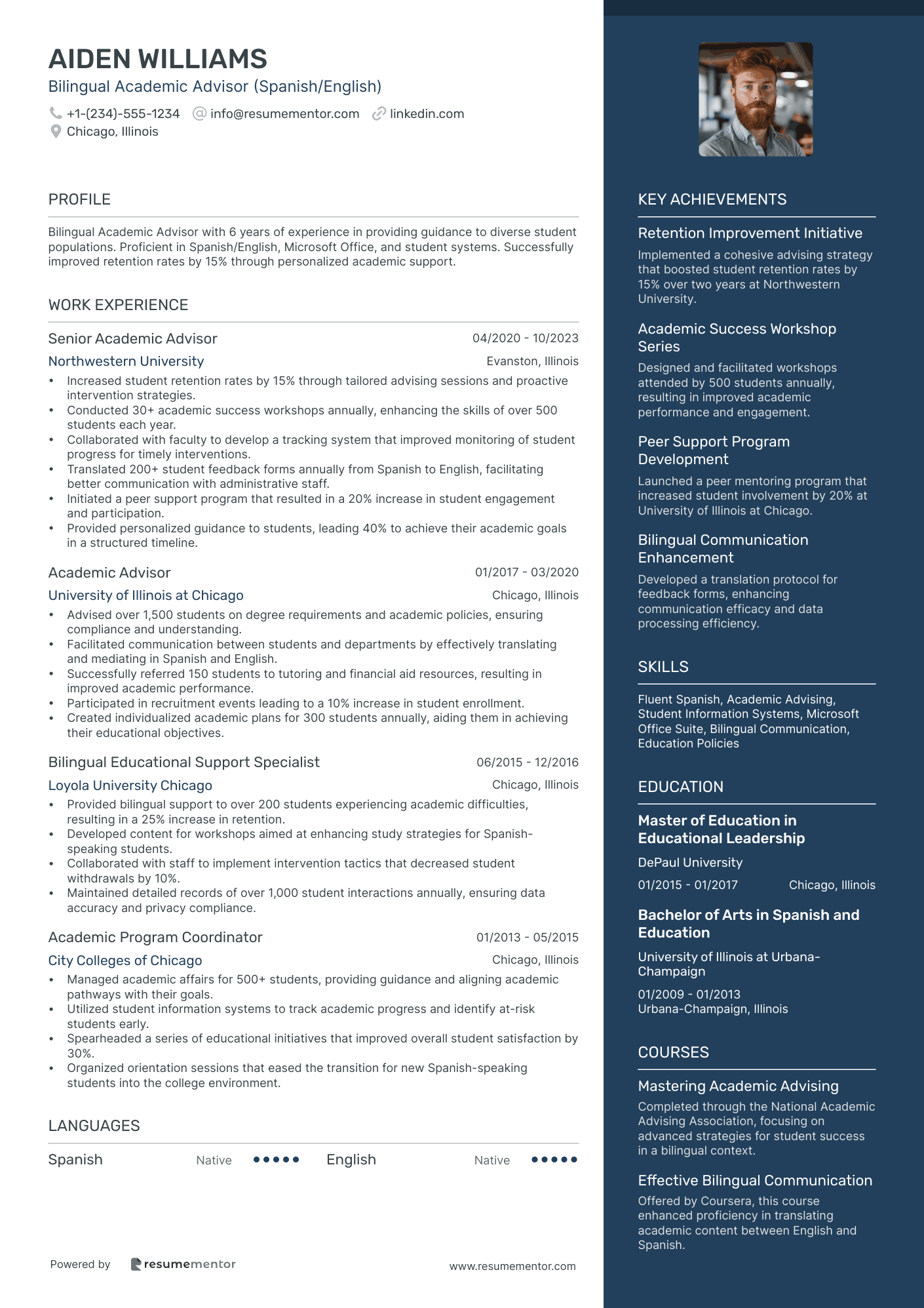 Bilingual Academic Advisor (Spanish/English)