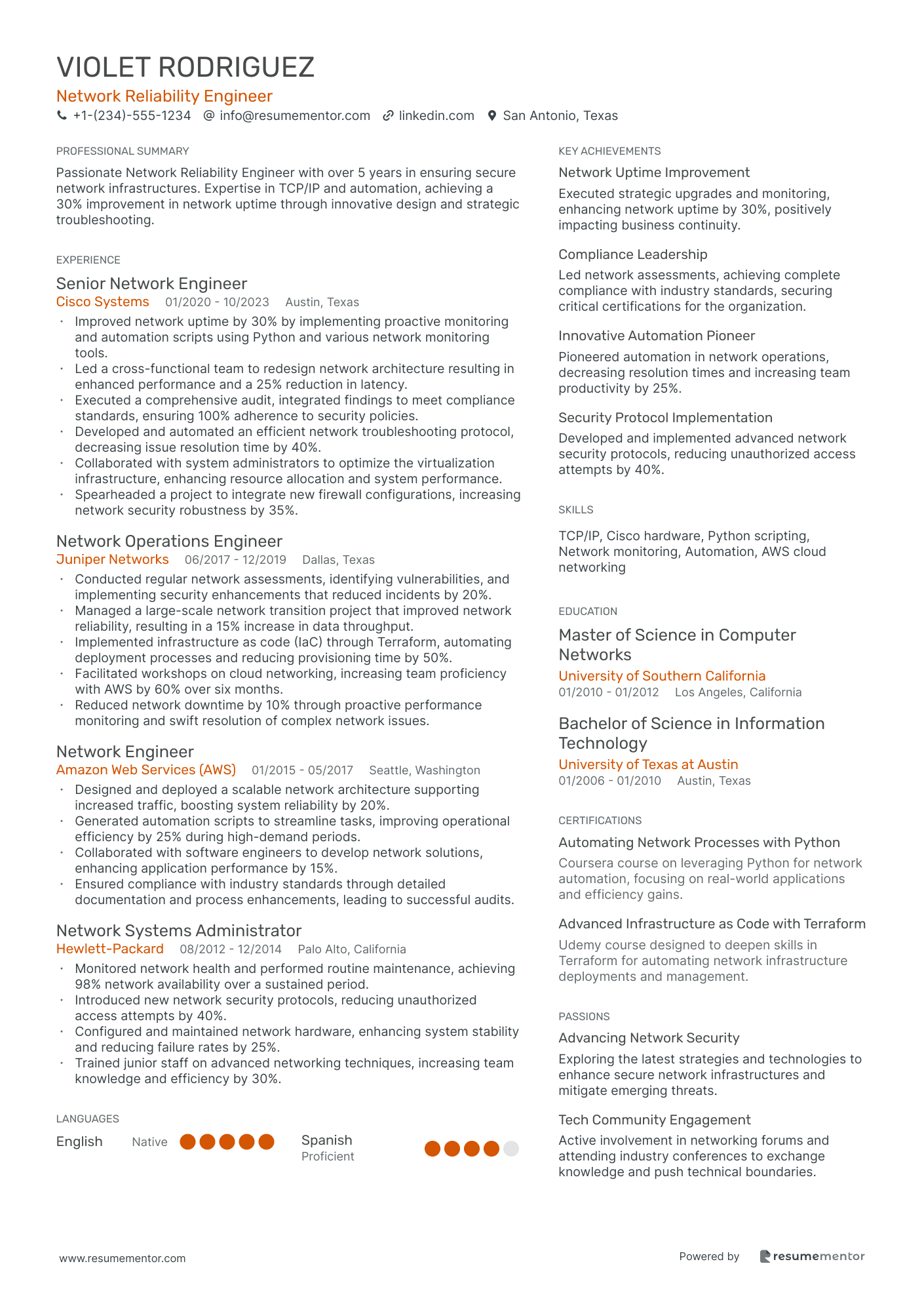Network Reliability Engineer