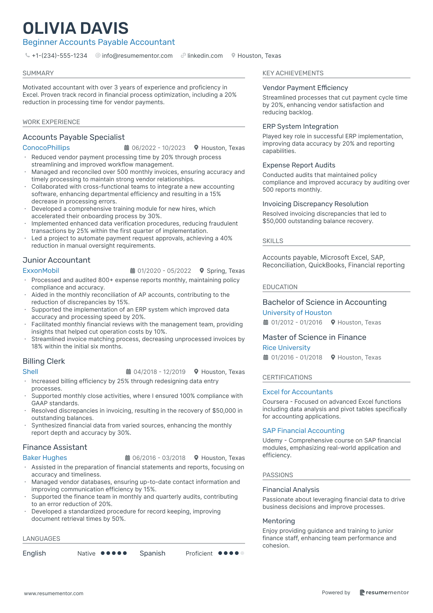 Beginner Accounts Payable Accountant