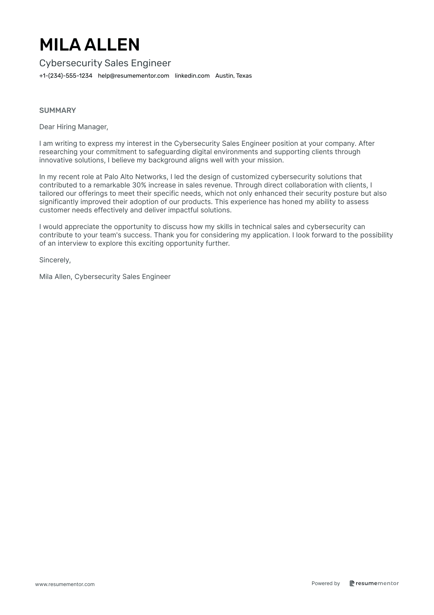Cybersecurity Sales Engineer