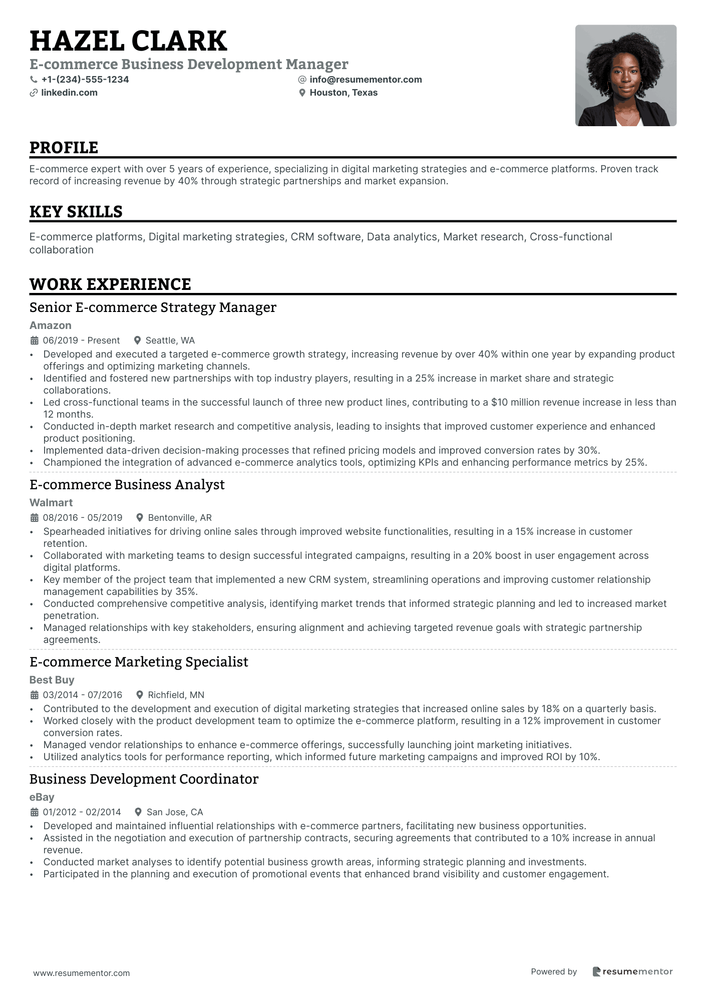 E commerce Business Development Manager
