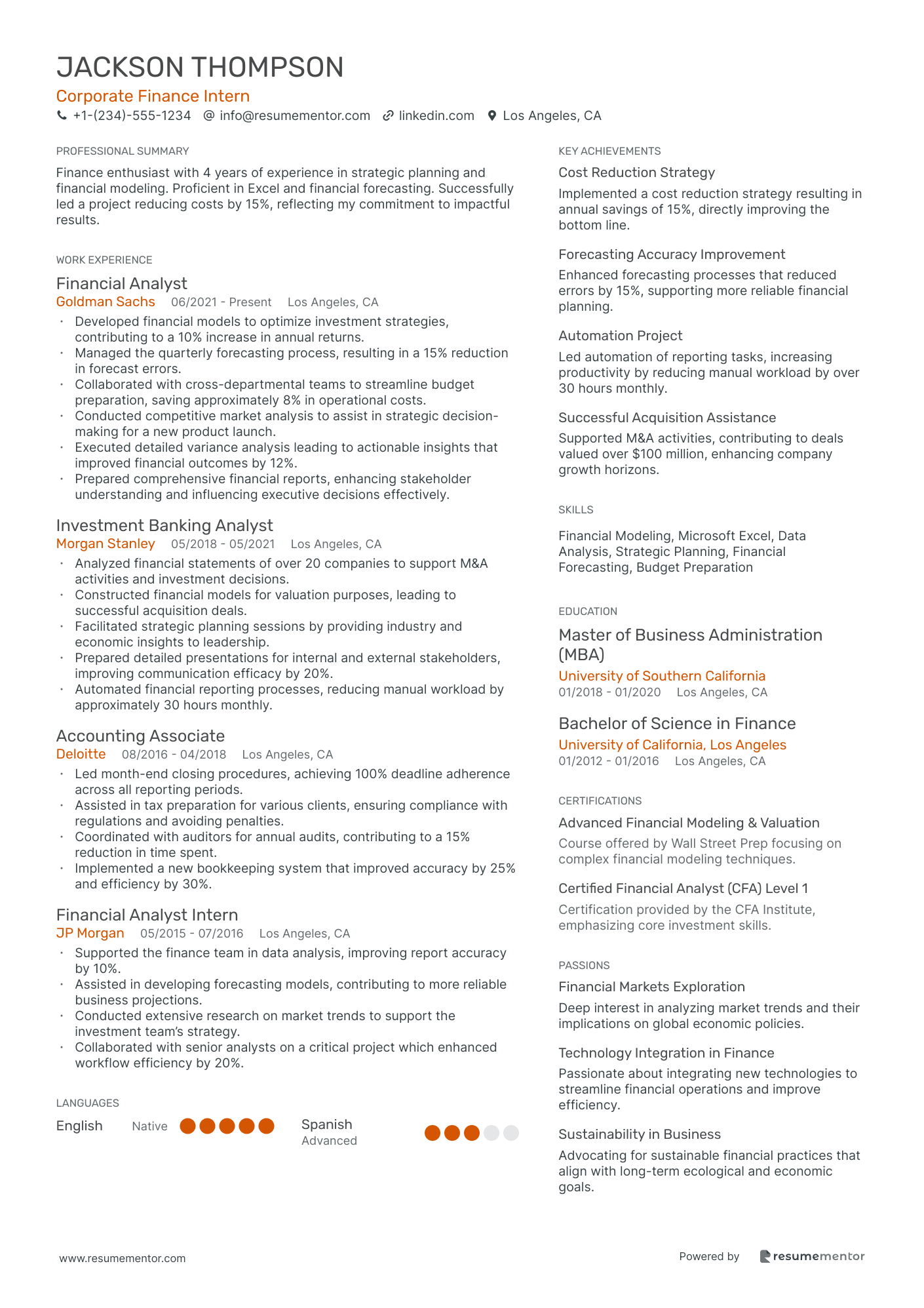 Corporate Finance Intern