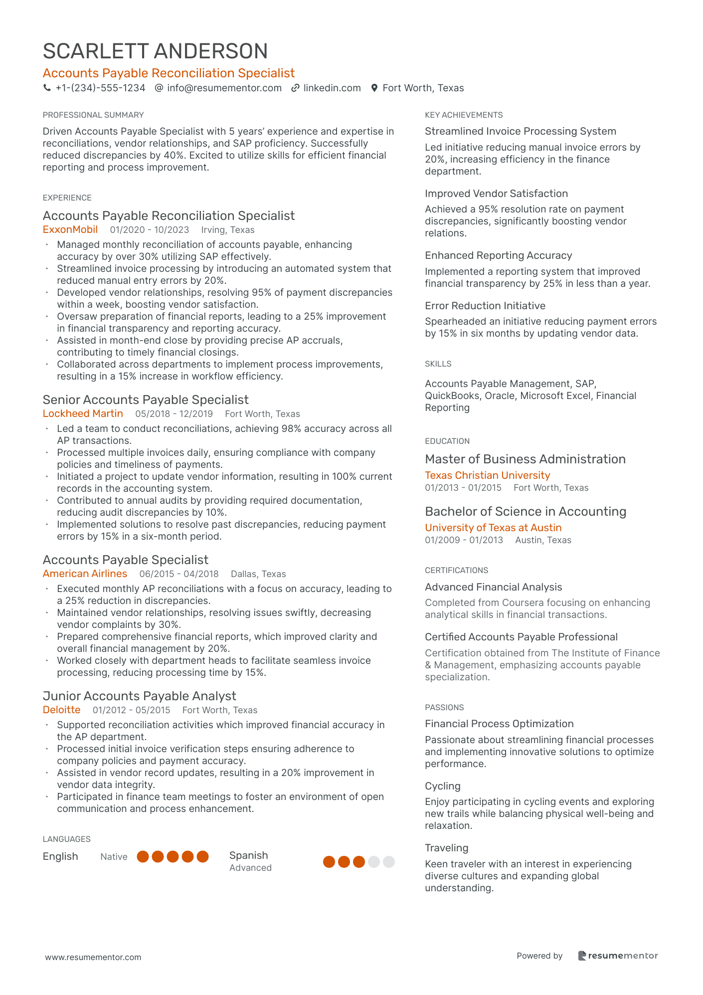 Accounts Payable Reconciliation Specialist
