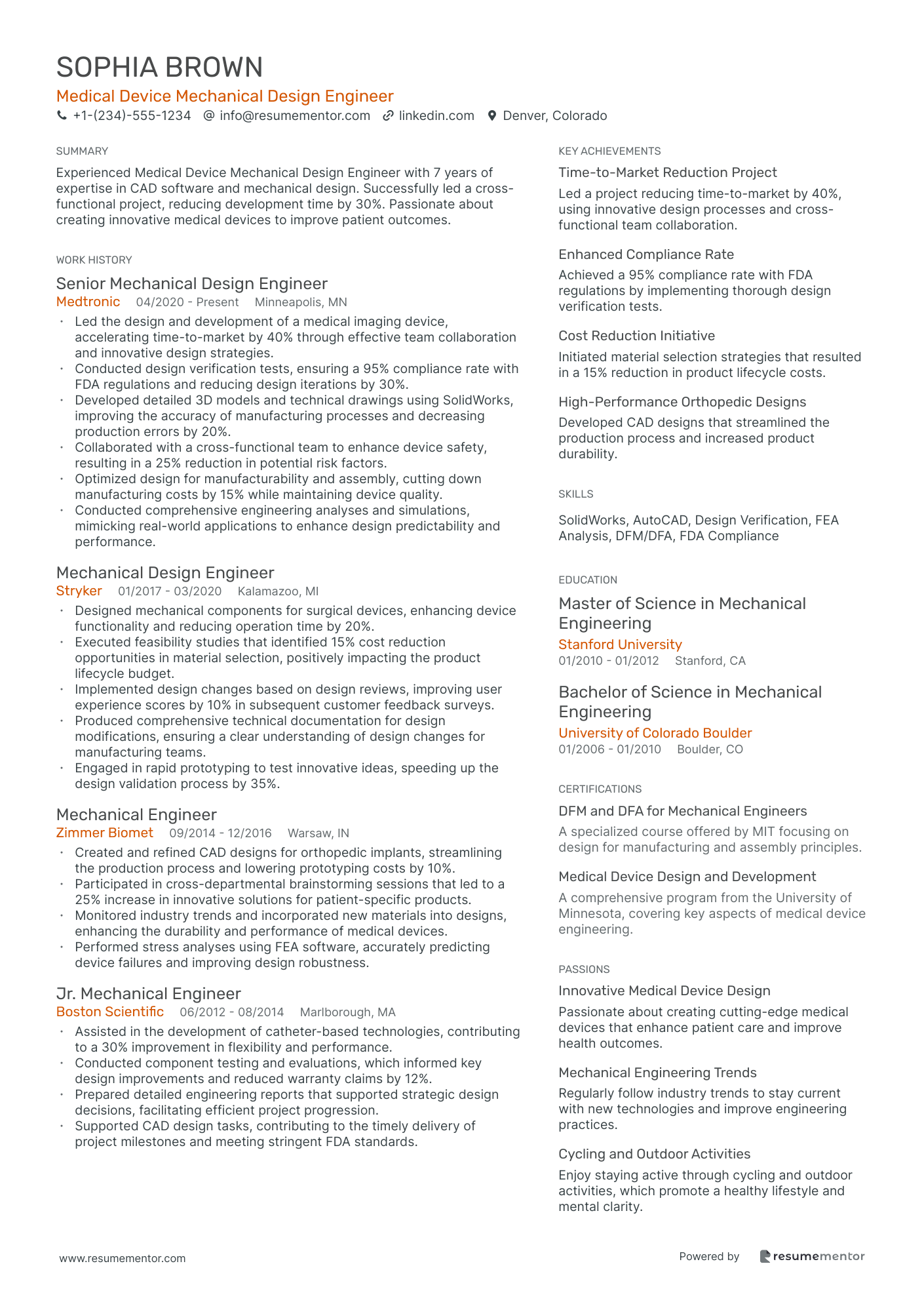 Medical Device Mechanical Design Engineer
