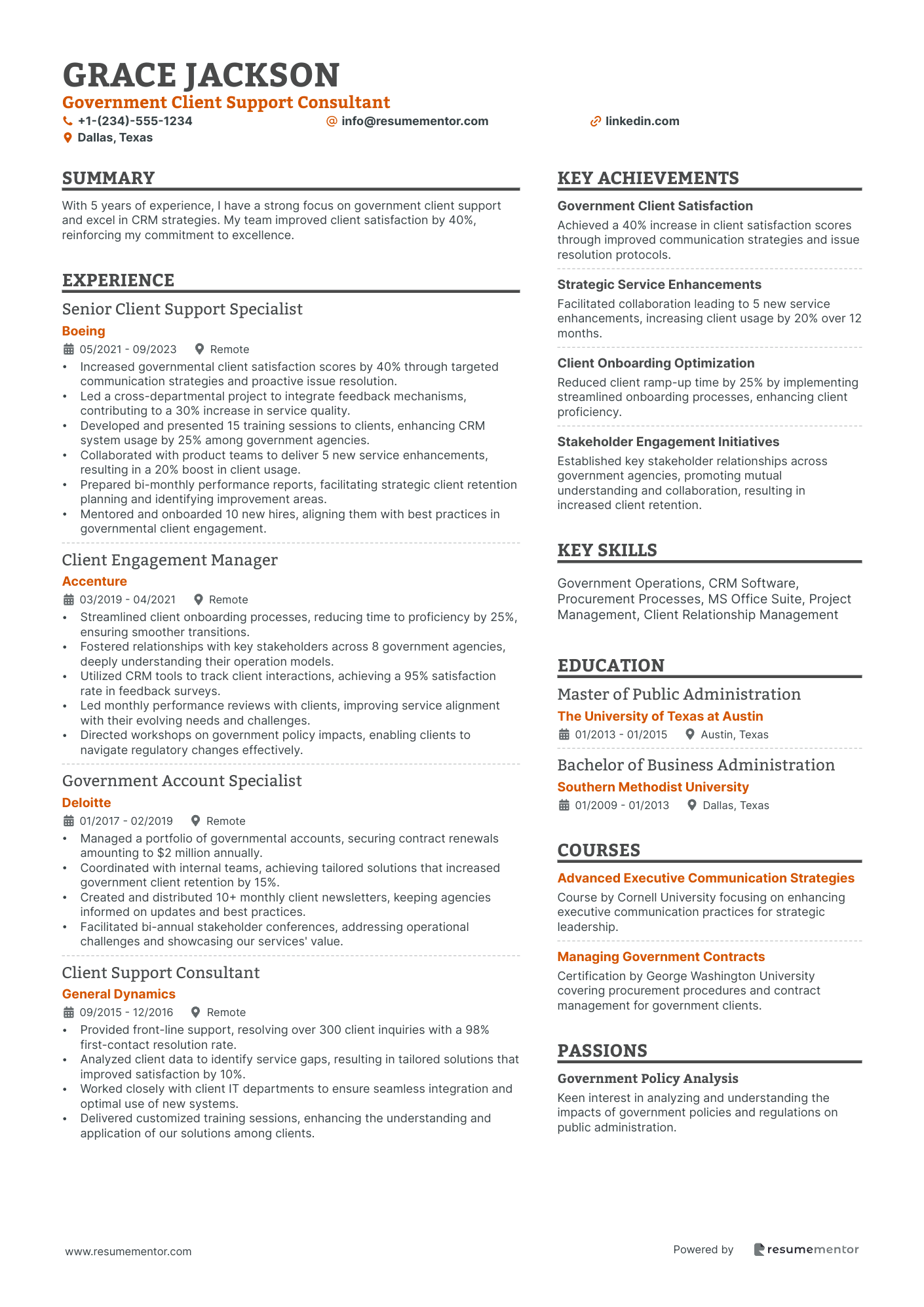 Government Client Support Consultant