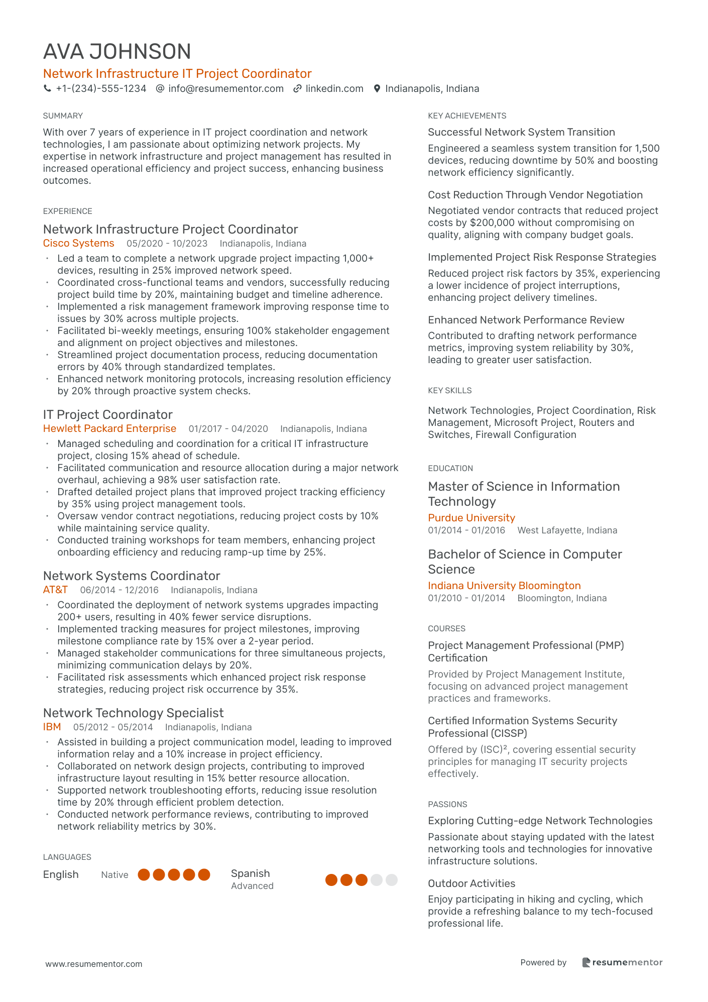 Network Infrastructure IT Project Coordinator