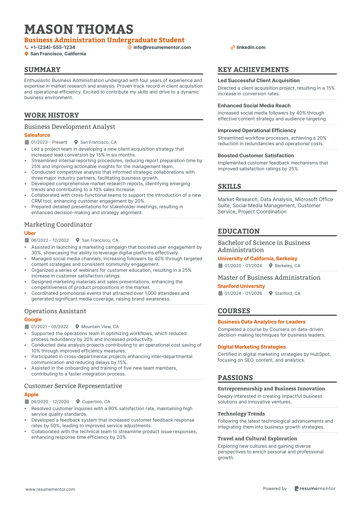 Business Administration Undergraduate Student