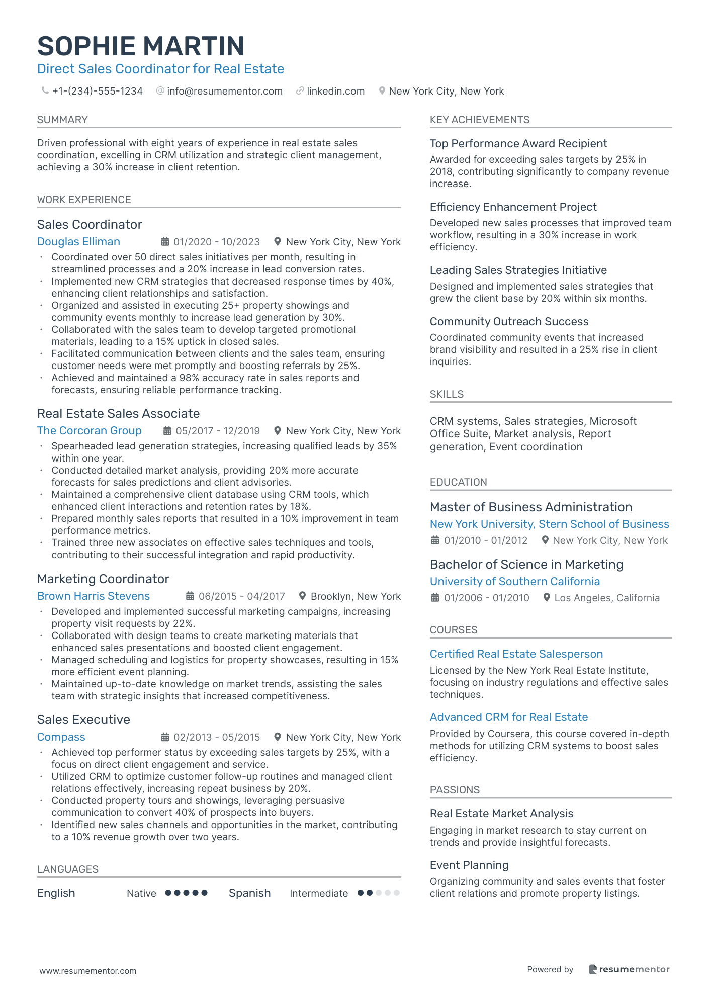Direct Sales Coordinator for Real Estate